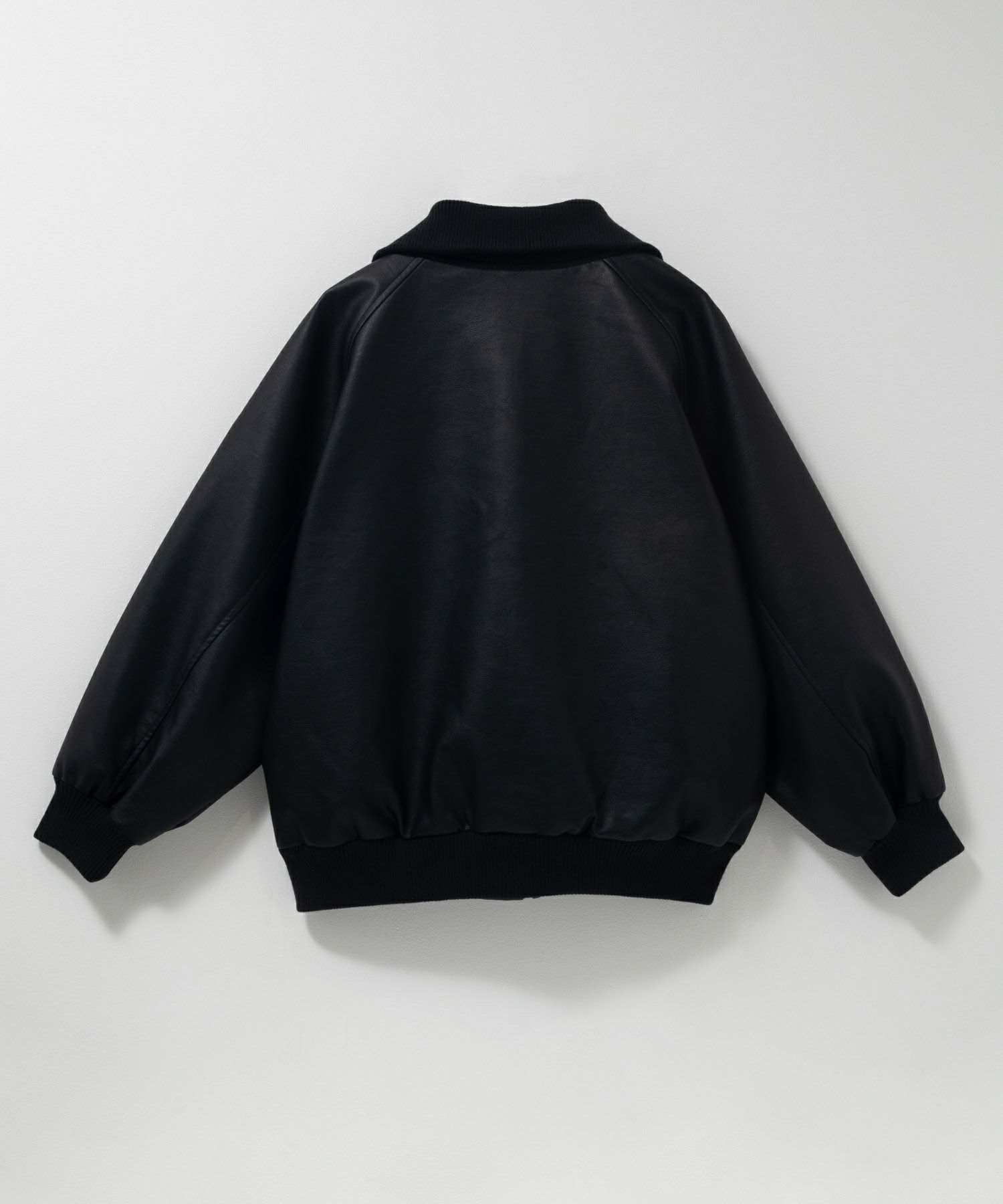 [最終さらに50%OFF][値下げ]nAvy 合皮リブブルゾン レディース商品画像-12