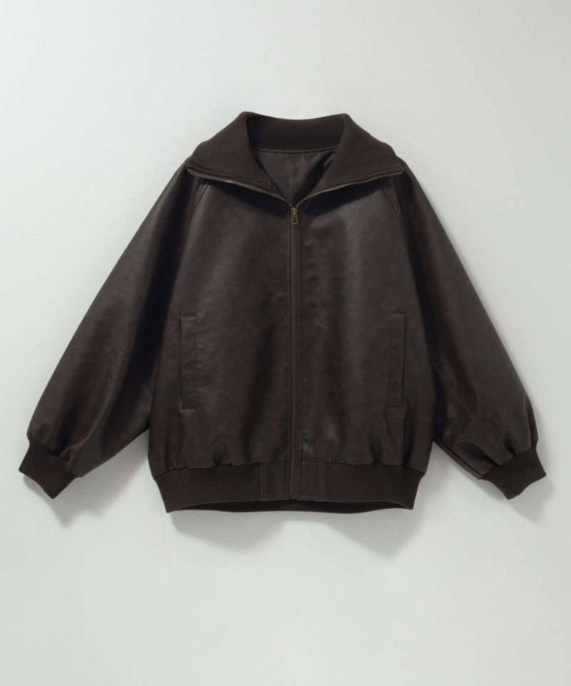 [値下げ]nAvy 合皮リブブルゾン レディース商品画像-16