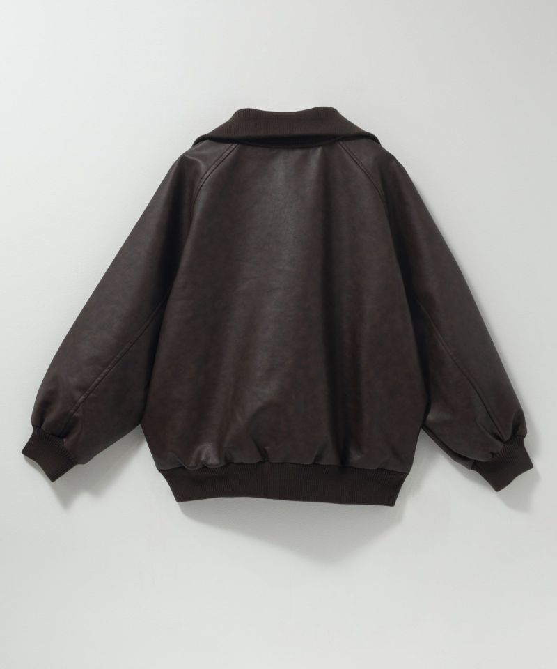 [値下げ]nAvy 合皮リブブルゾン レディース商品画像-17