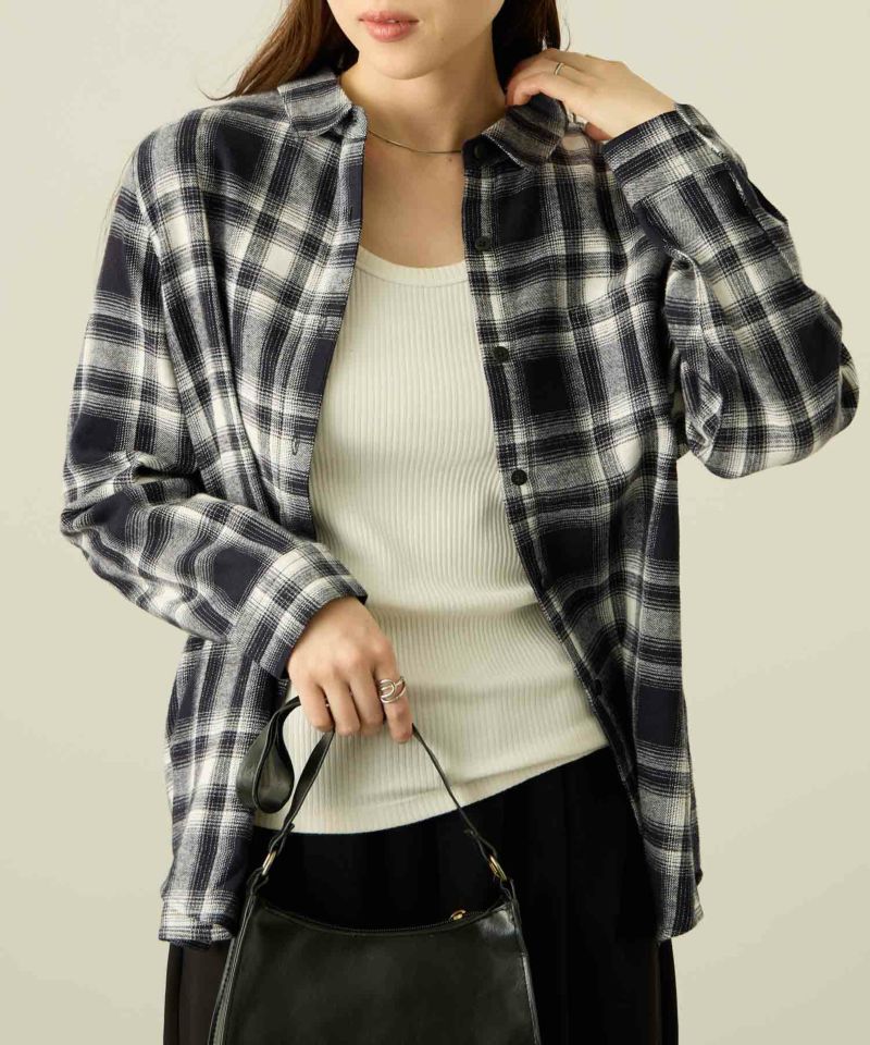 nAvy  コットンネルチェックシャツ レディース商品画像-2