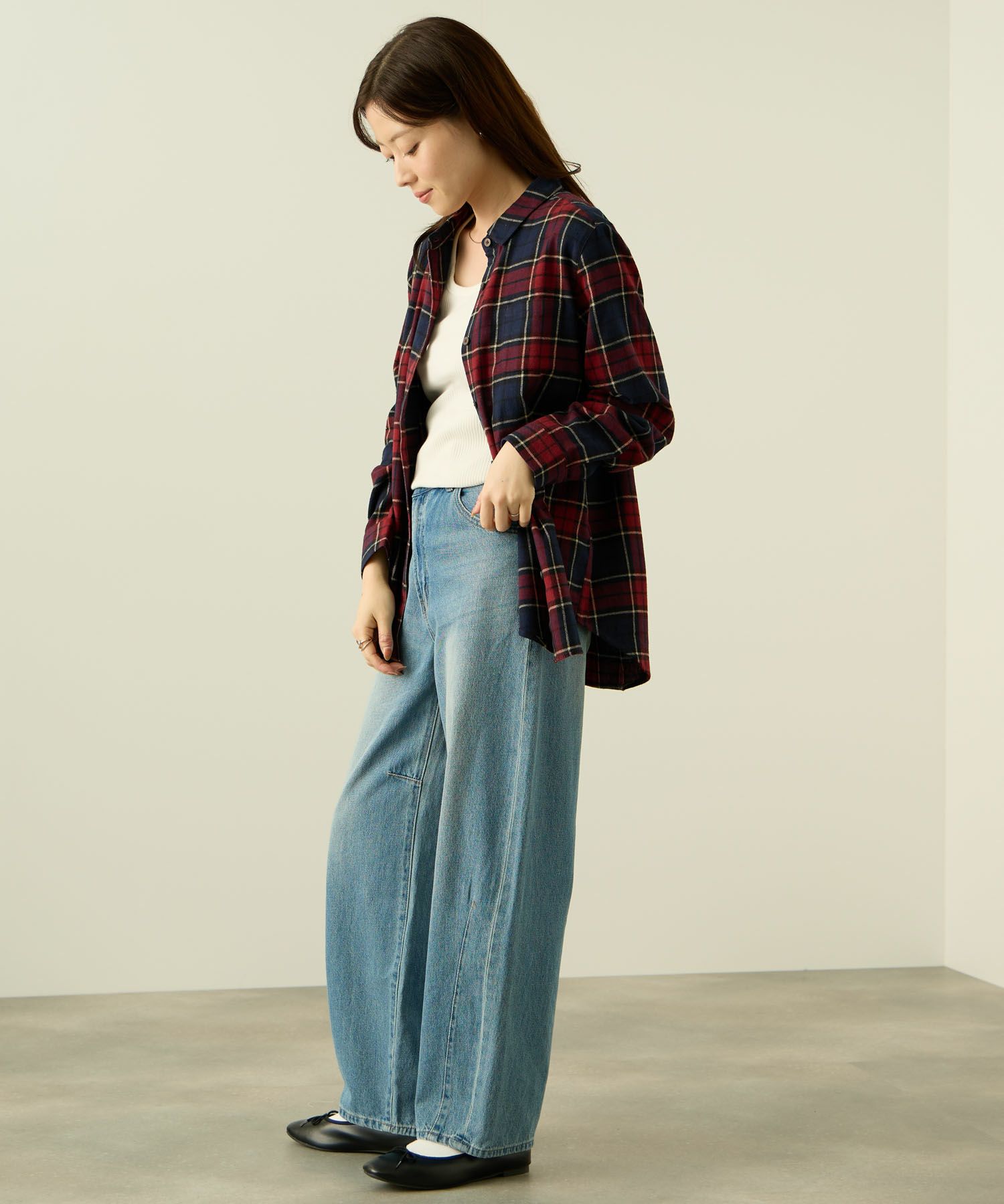 nAvy  コットンネルチェックシャツ レディース商品画像-10