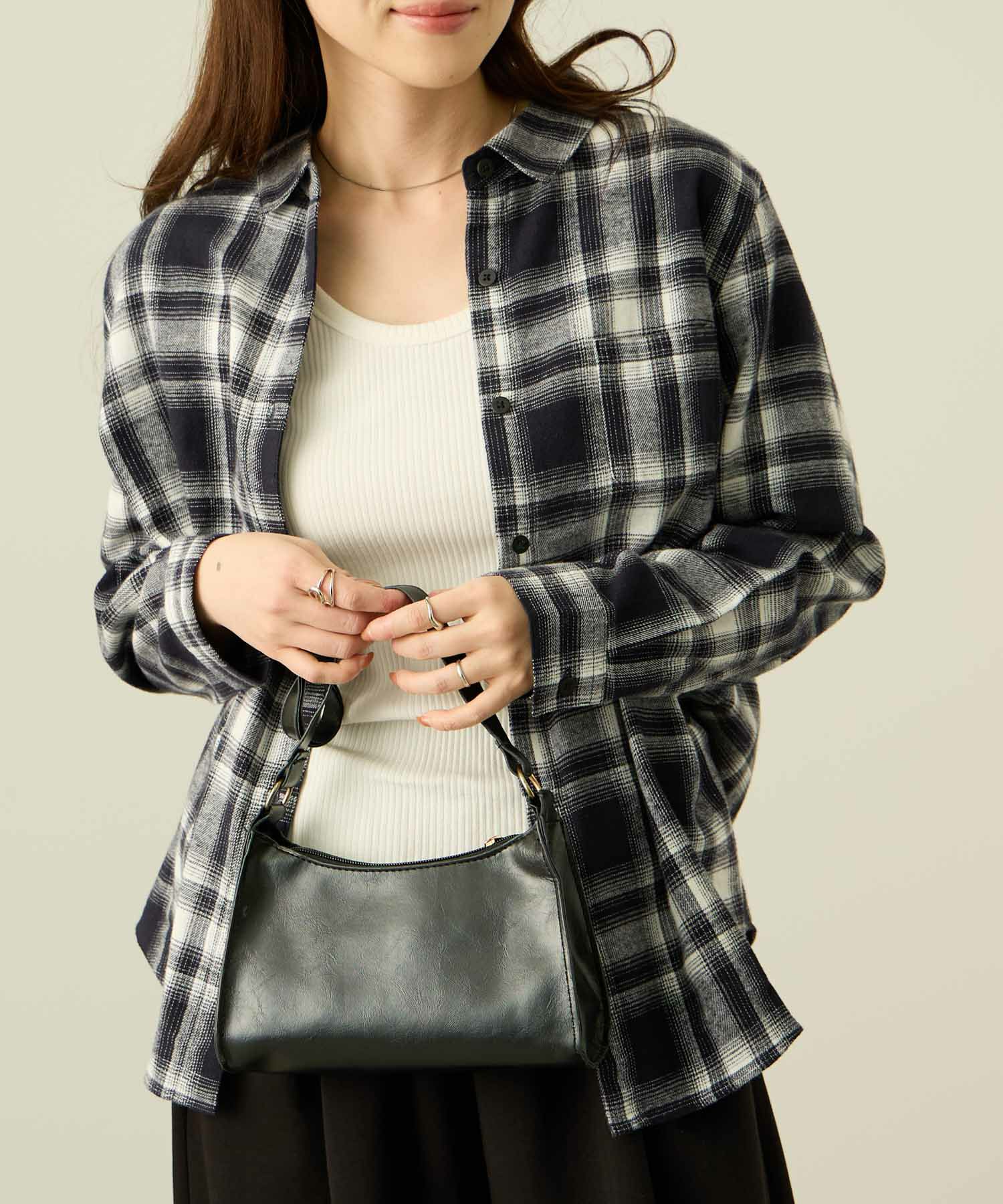 nAvy コットンネルチェックシャツ レディース