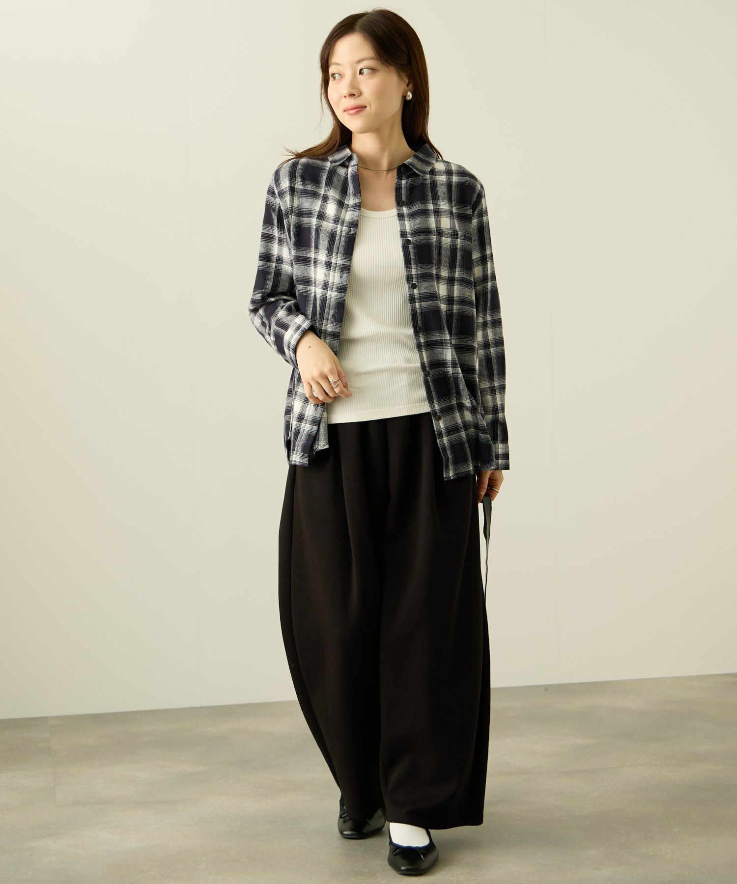 nAvy コットンネルチェックシャツ レディース商品画像-14