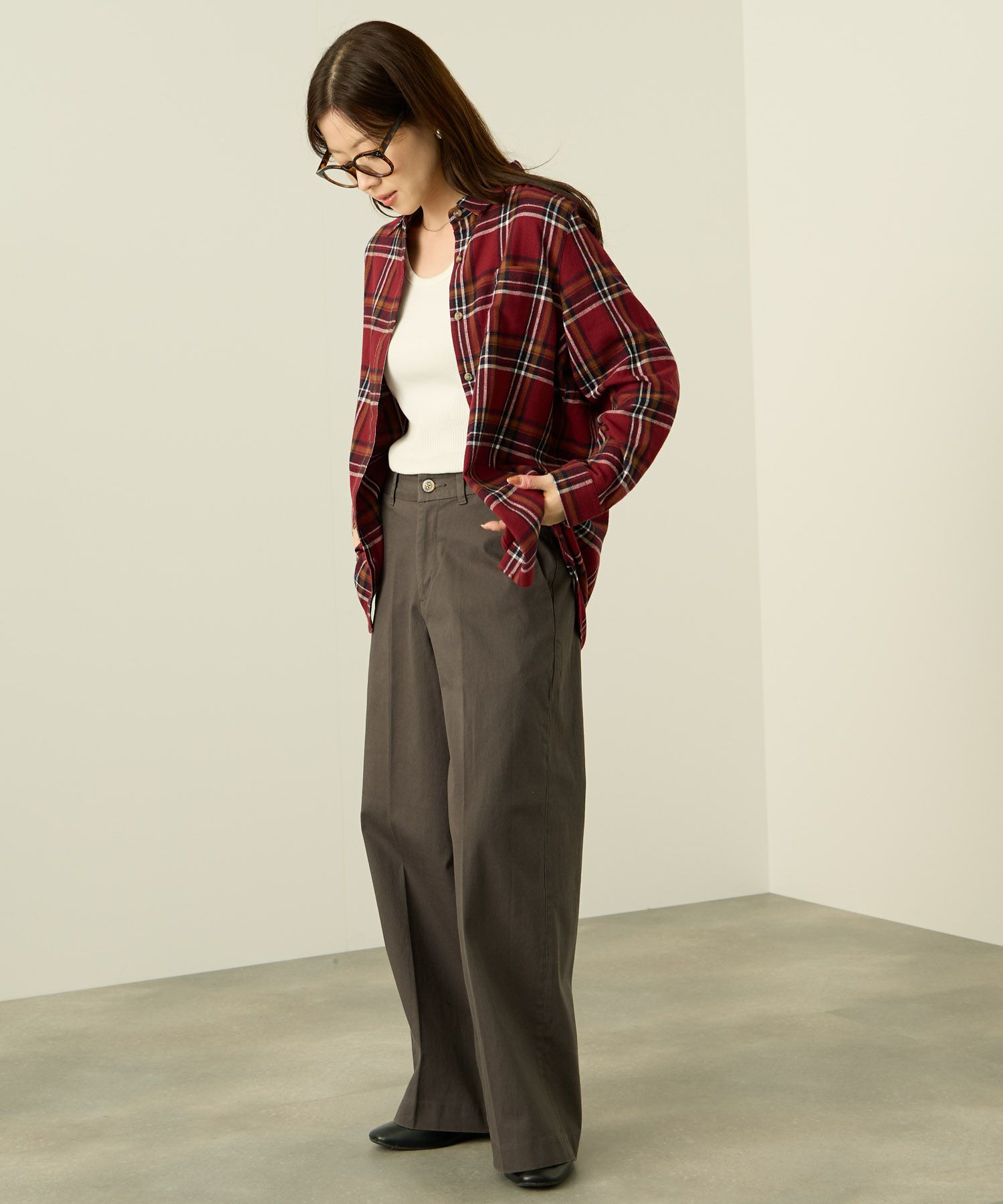 nAvy コットンネルチェックシャツ レディース商品画像-18