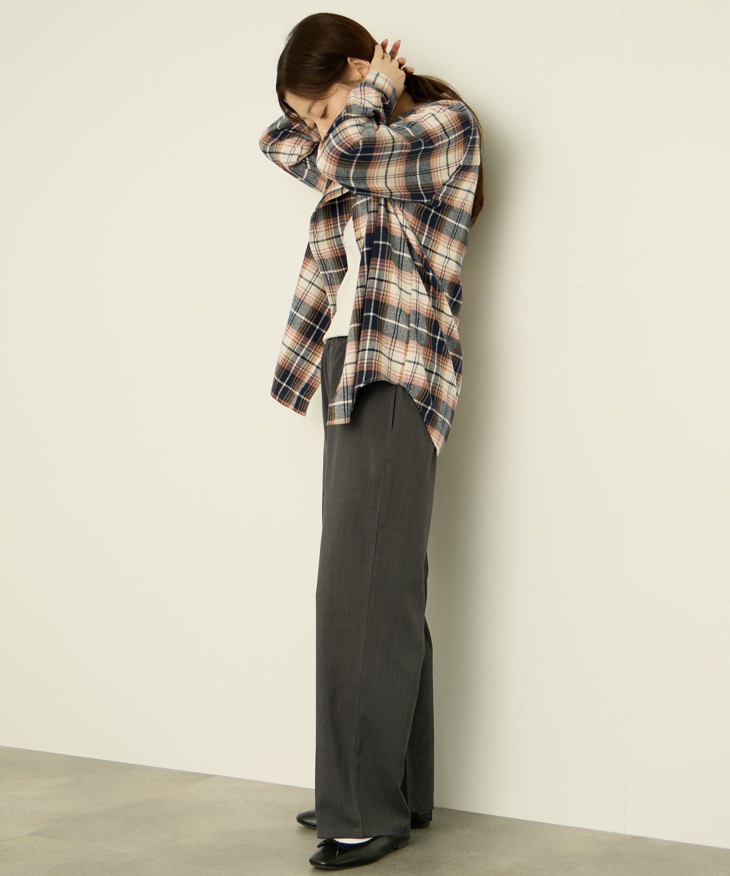 nAvy コットンネルチェックシャツ レディース