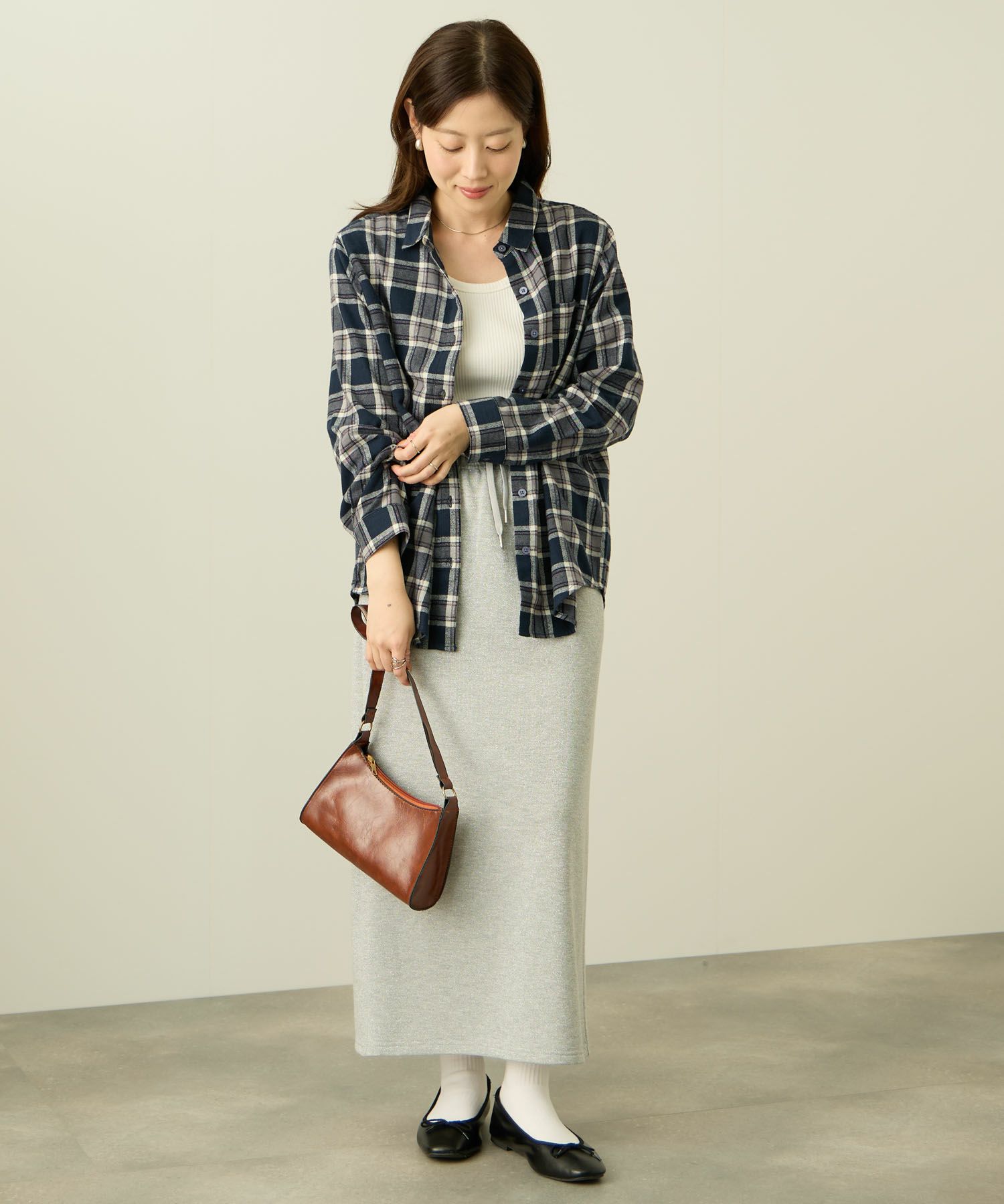 nAvy コットンネルチェックシャツ レディース商品画像-24