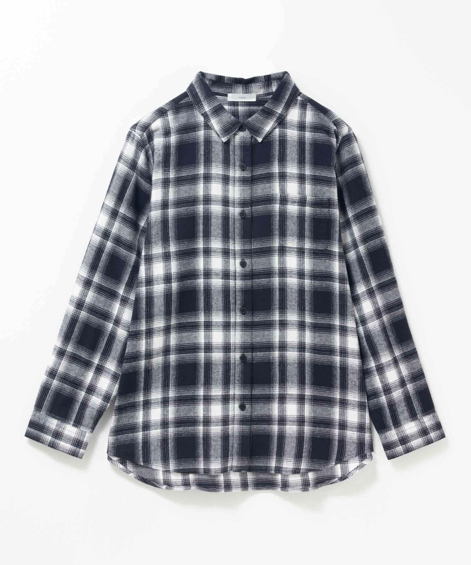 nAvy コットンネルチェックシャツ レディース