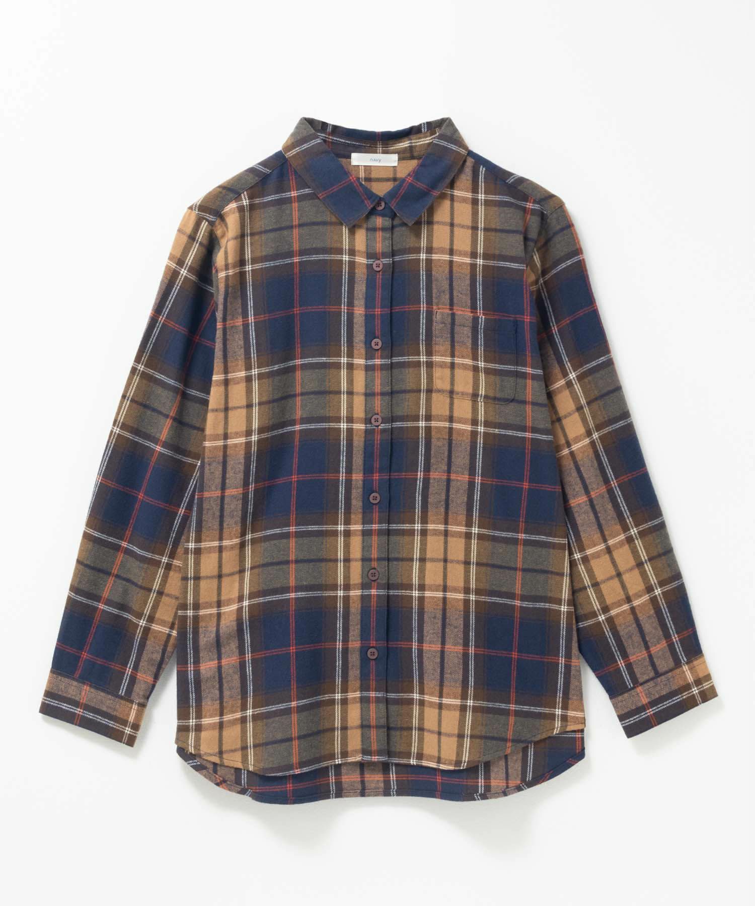 nAvy コットンネルチェックシャツ レディース商品画像-36