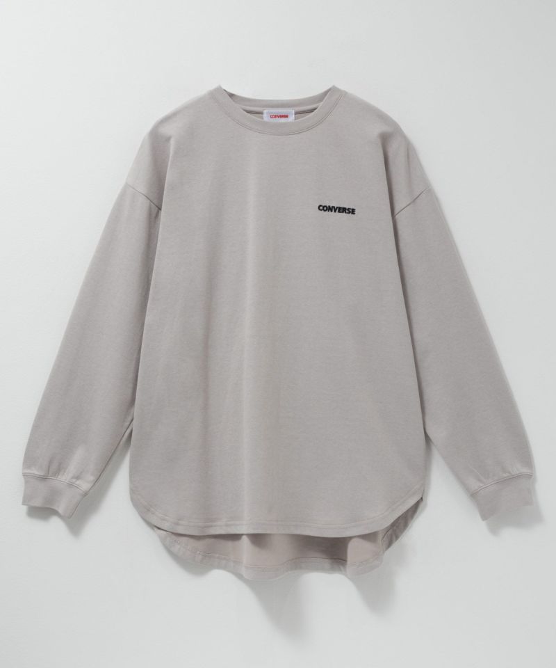 CONVERSE  ポンチ素材 バックシューズ刺繍チュニックTシャツ レディース メール便 対応商品商品画像-6