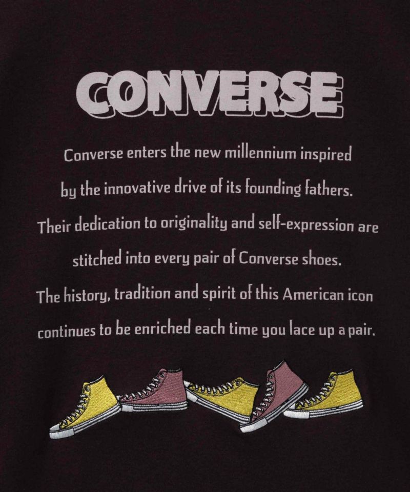 CONVERSE  ポンチ素材 バックシューズ刺繍チュニックTシャツ レディース メール便 対応商品商品画像-8