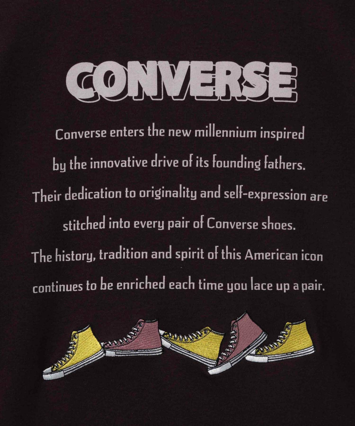 CONVERSE ポンチ素材 バックシューズ刺繍チュニックTシャツ レディース メール便 対応商品