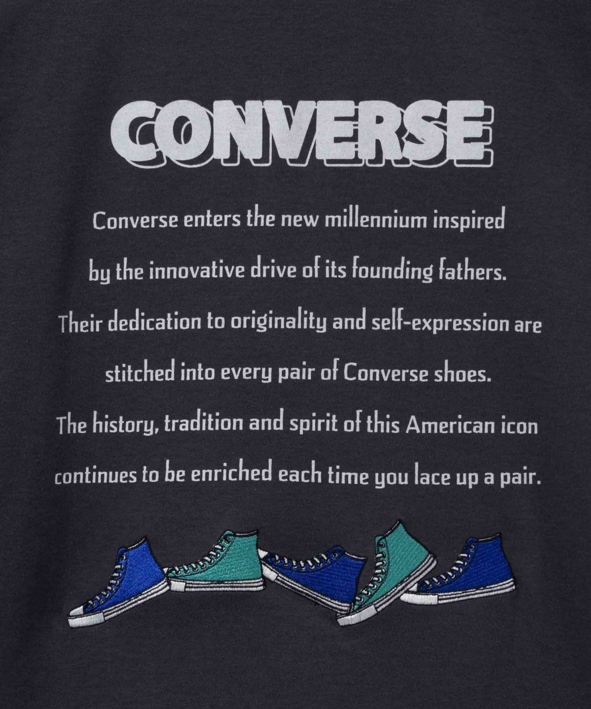 CONVERSE ポンチ素材 バックシューズ刺繍チュニックTシャツ レディース メール便 対応商品