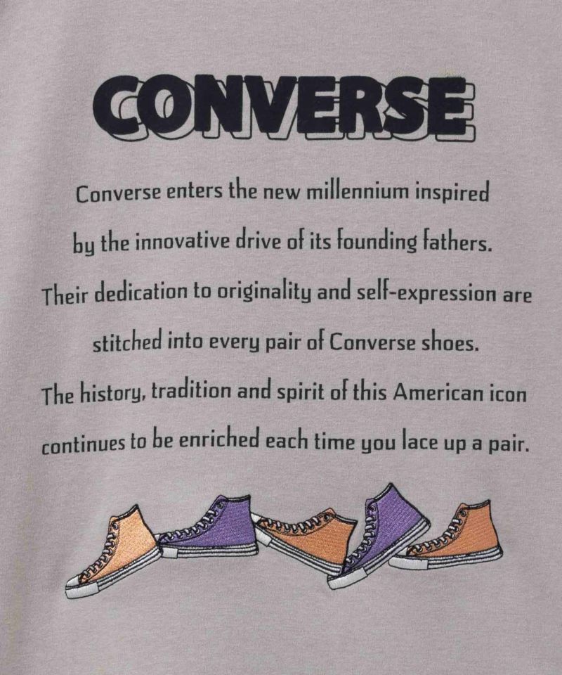 CONVERSE  ポンチ素材 バックシューズ刺繍チュニックTシャツ レディース メール便 対応商品商品画像-12