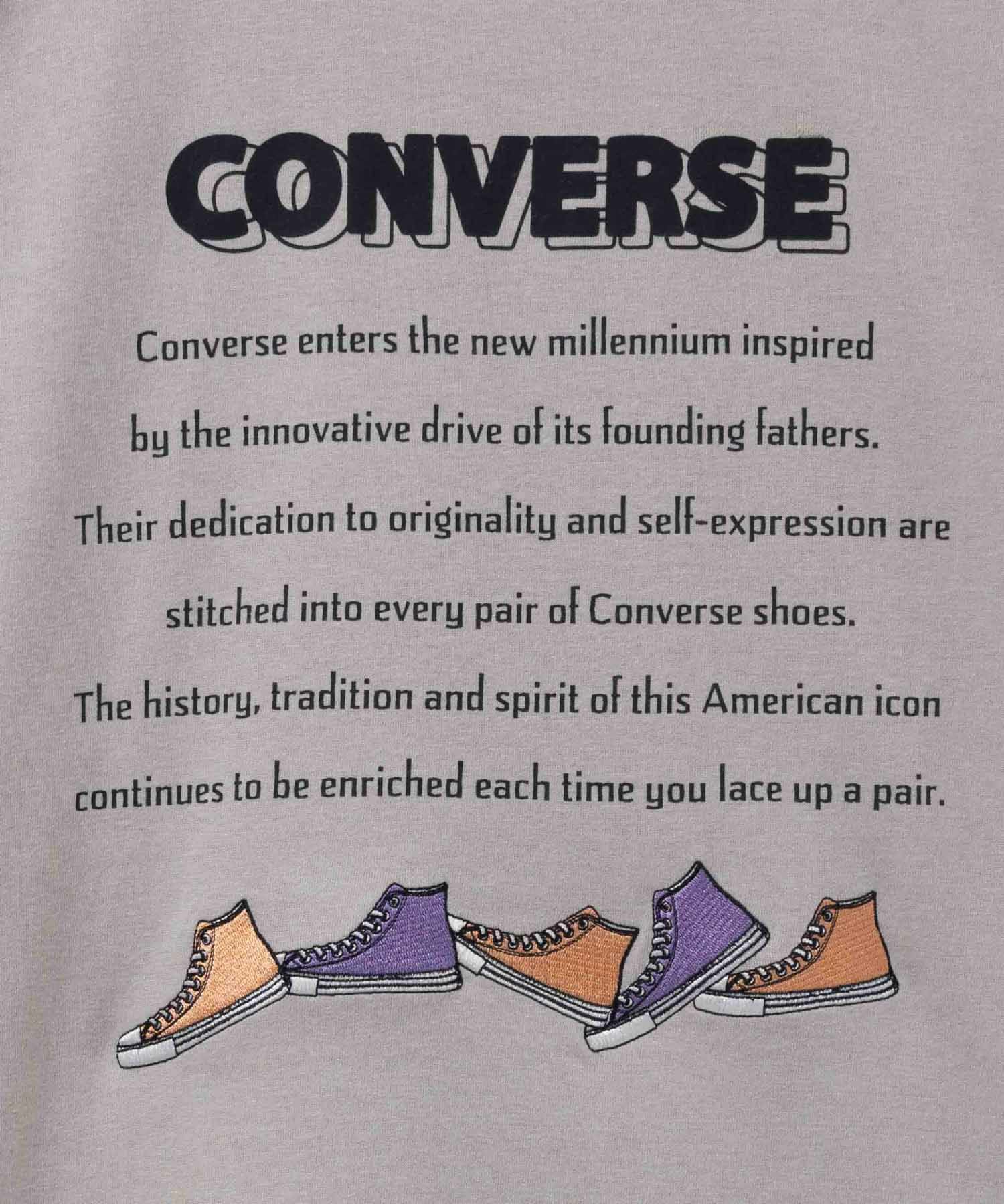 CONVERSE  ポンチ素材 バックシューズ刺繍チュニックTシャツ レディース メール便 対応商品商品画像-12