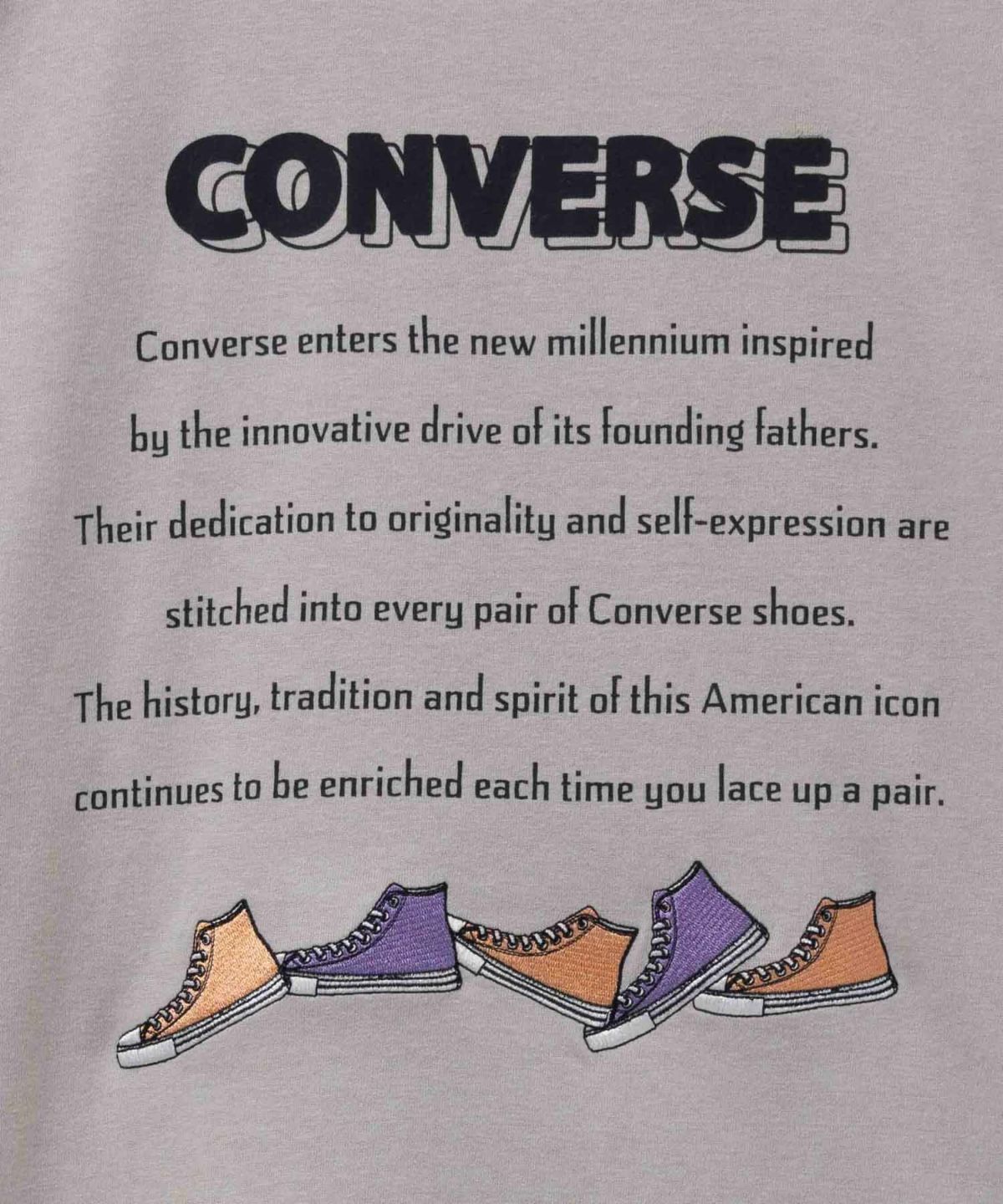 CONVERSE ポンチ素材 バックシューズ刺繍チュニックTシャツ レディース メール便 対応商品