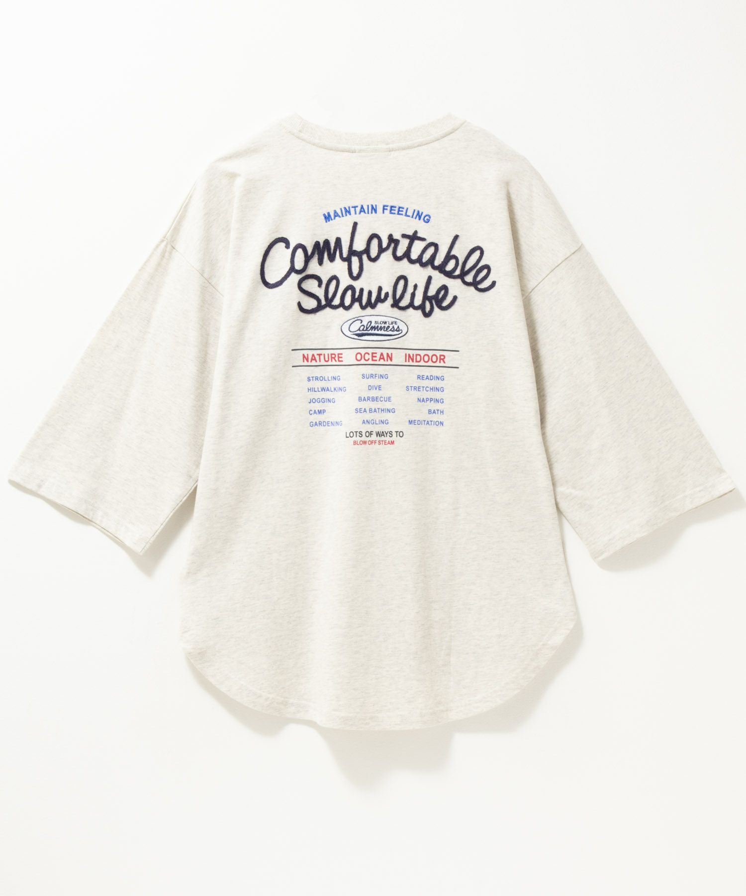 UNDERWRAPS  刺繍ラウンドビッグ7分袖Tシャツ レディース メール便 対応商品商品画像-1