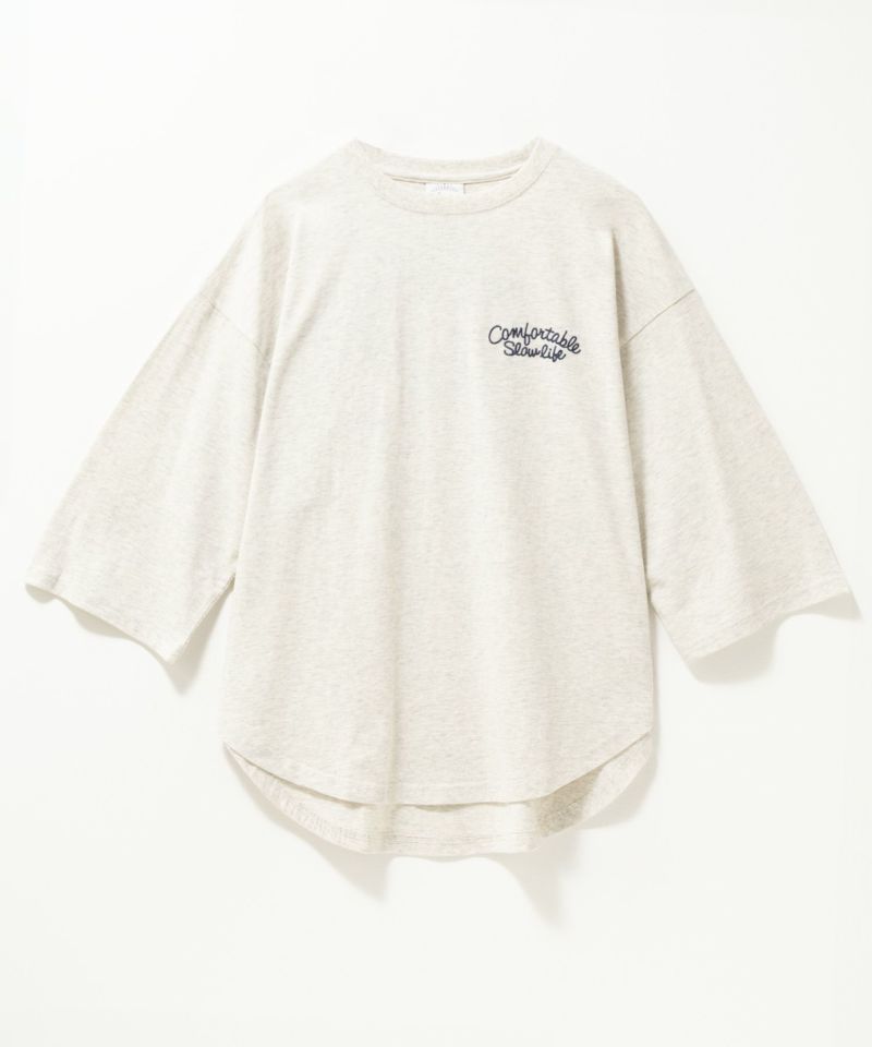 UNDERWRAPS  刺繍ラウンドビッグ7分袖Tシャツ レディース メール便 対応商品商品画像-2