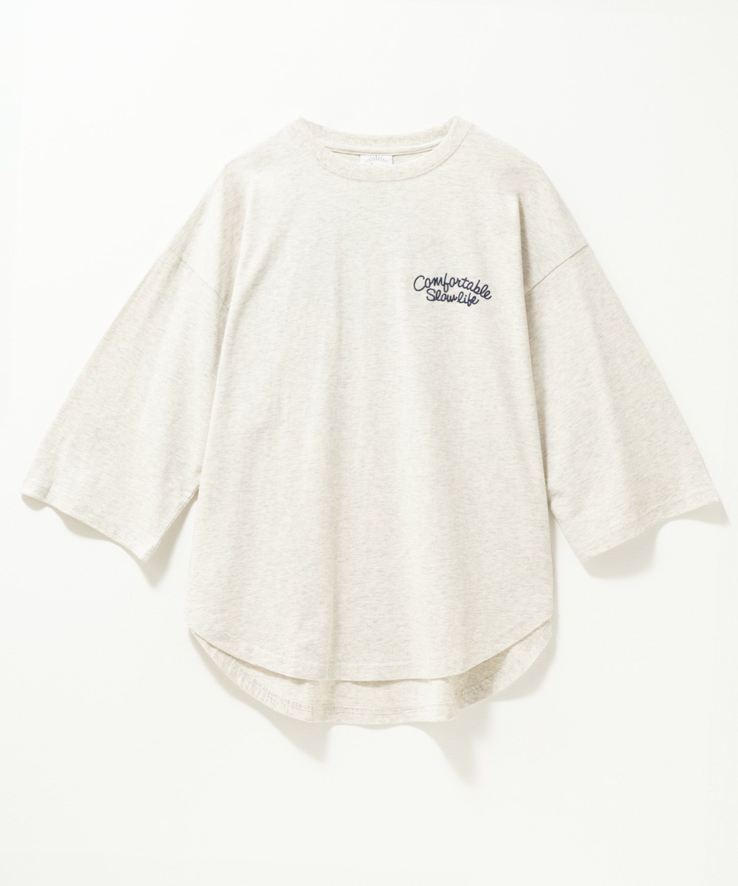 UNDERWRAPS 刺繍ラウンドビッグ7分袖Tシャツ レディース メール便 対応商品商品画像-2