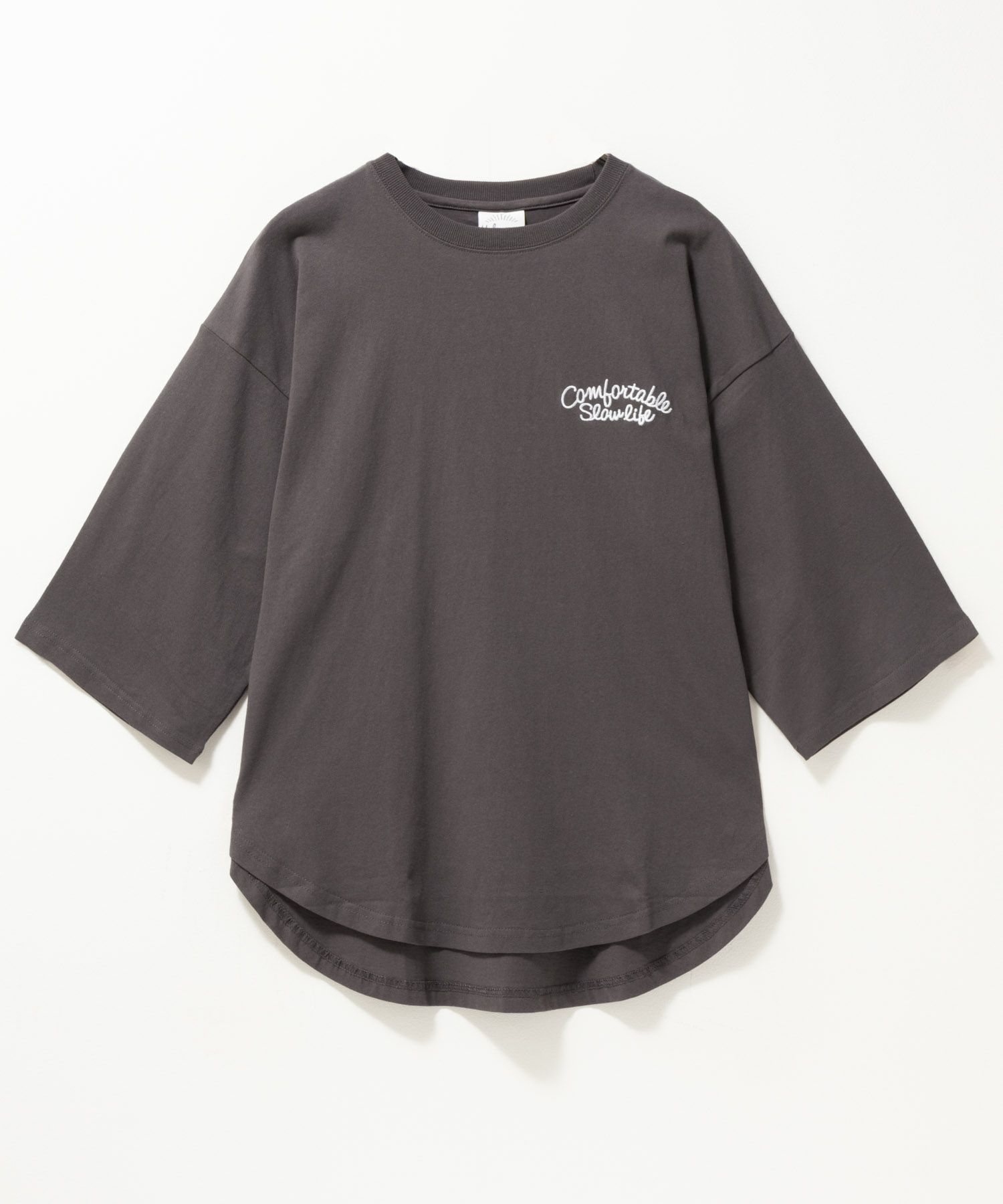 UNDERWRAPS  刺繍ラウンドビッグ7分袖Tシャツ レディース メール便 対応商品商品サムネイル-4
