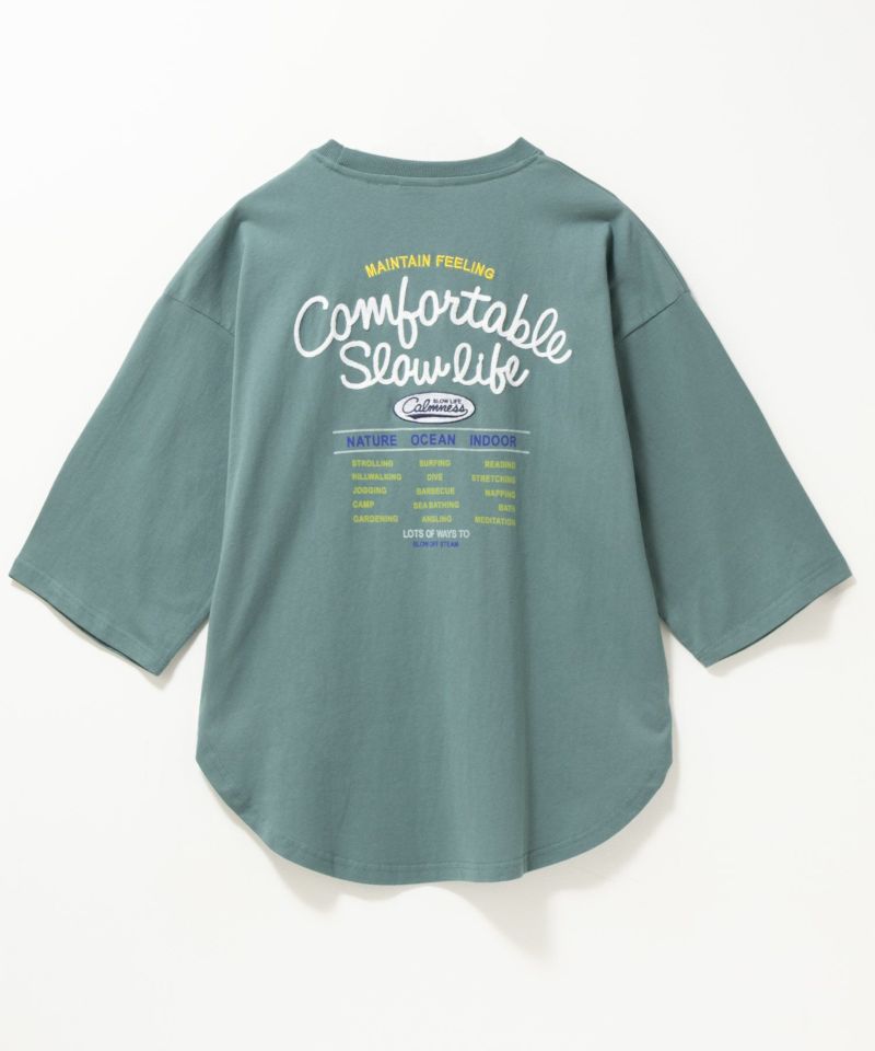 UNDERWRAPS 刺繍ラウンドビッグ7分袖Tシャツ レディース メール便 対応商品商品画像-5