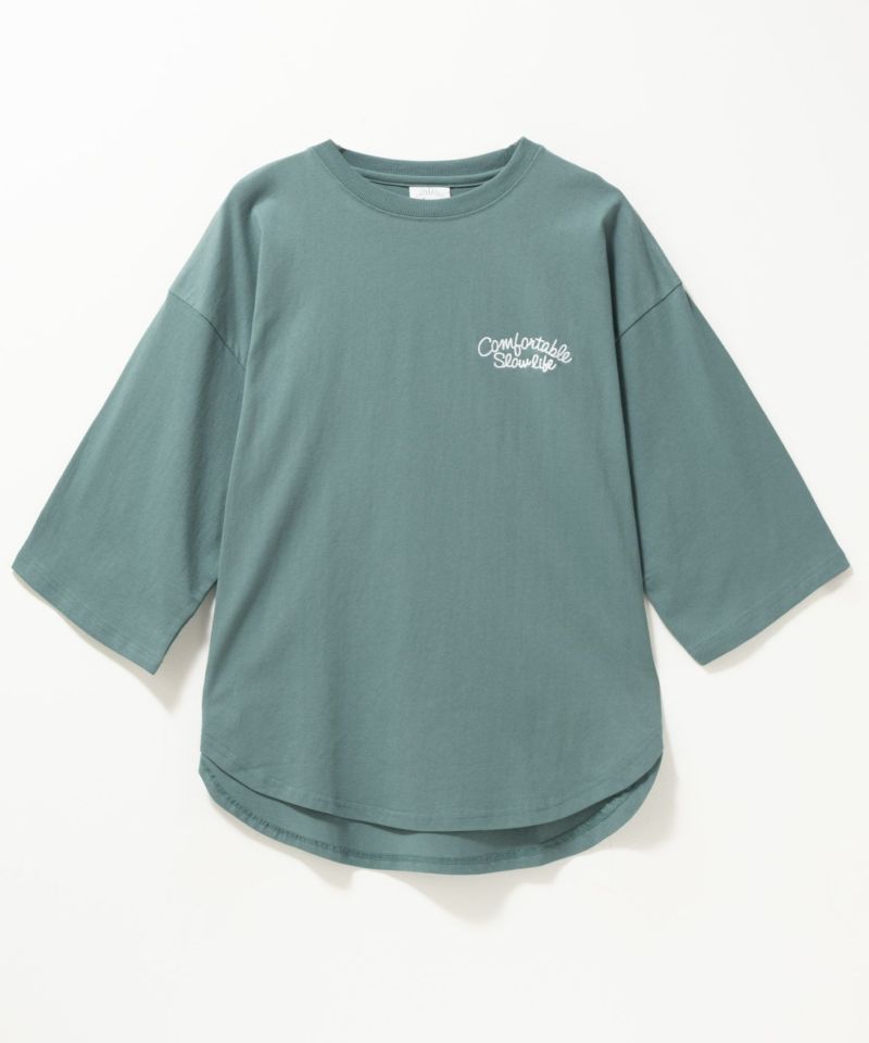 UNDERWRAPS 刺繍ラウンドビッグ7分袖Tシャツ レディース メール便 対応商品商品画像-6