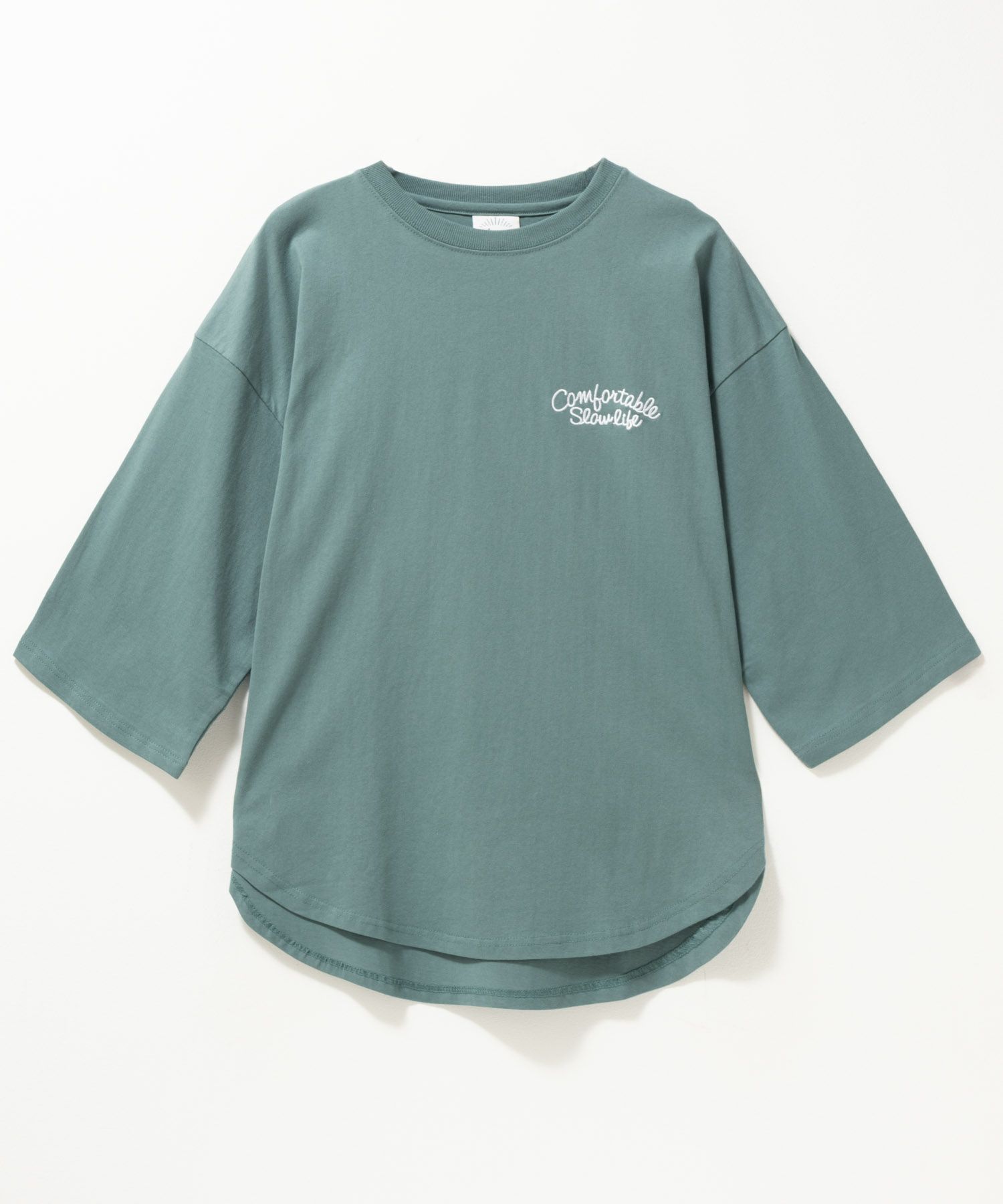 UNDERWRAPS  刺繍ラウンドビッグ7分袖Tシャツ レディース メール便 対応商品商品画像-6