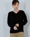 nAvy カシミヤタッチニット Vネック レディース