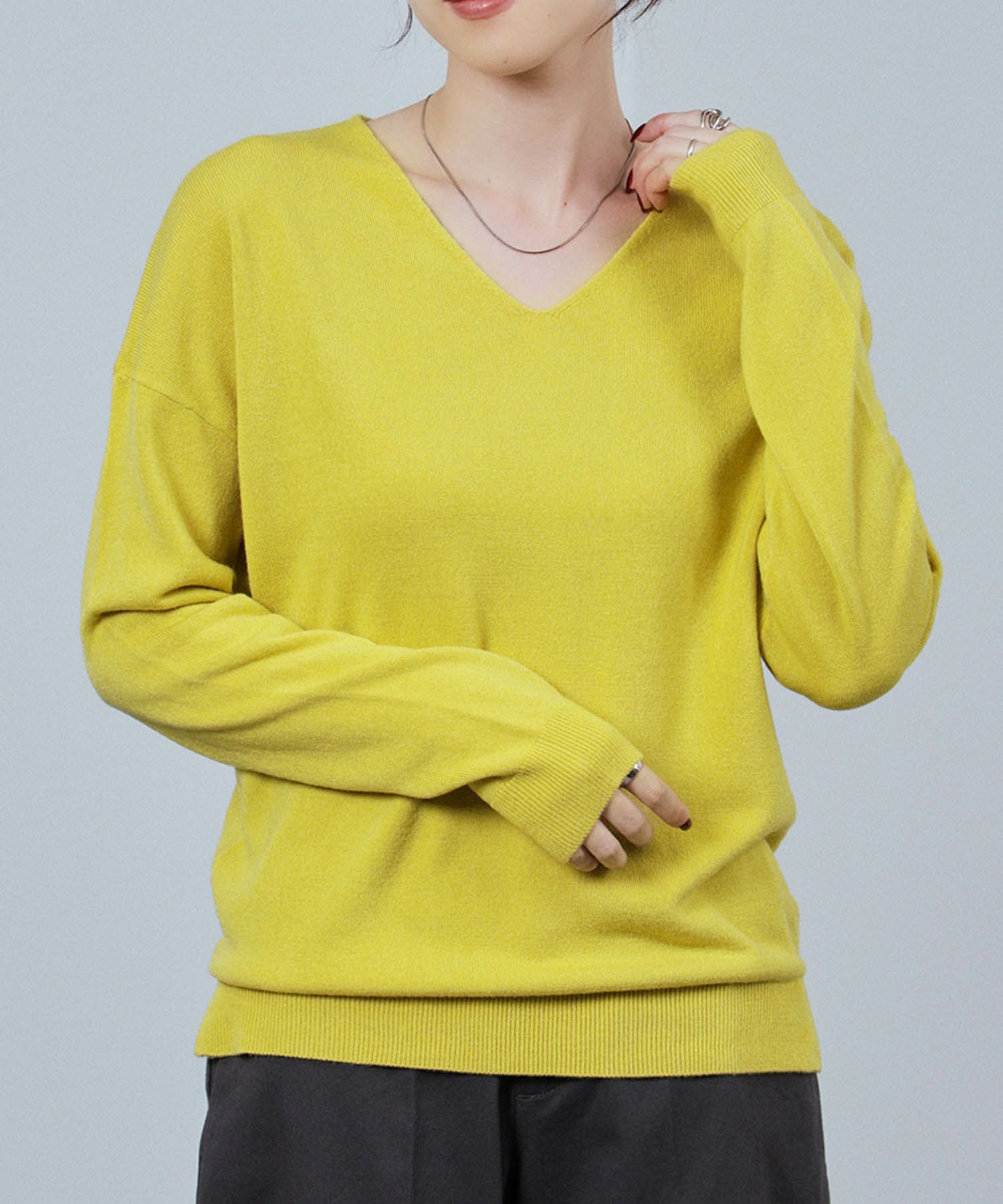 [期間限定knit]nAvy カシミヤタッチニット Vネック レディース商品画像-3