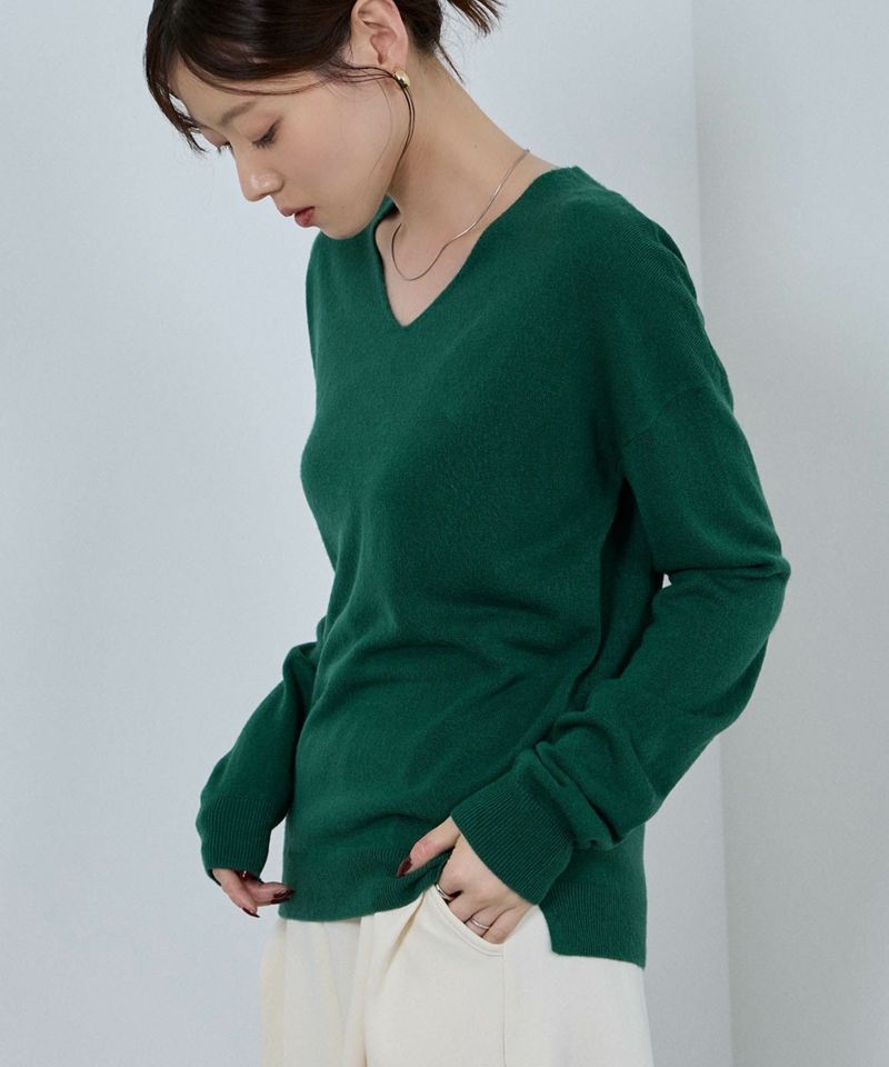 nAvy カシミヤタッチニット Vネック レディース商品画像-4