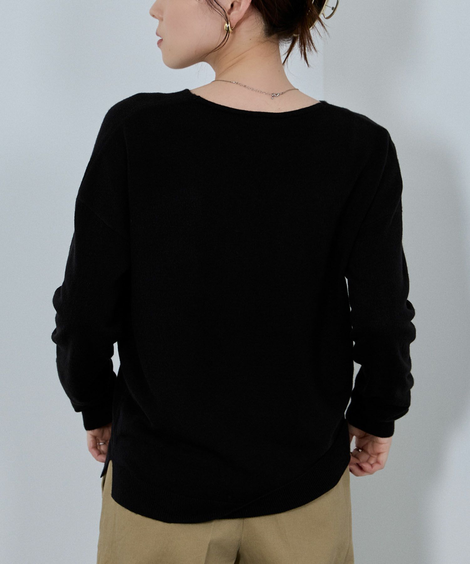 [期間限定knit]nAvy カシミヤタッチニット Vネック レディース商品画像-7