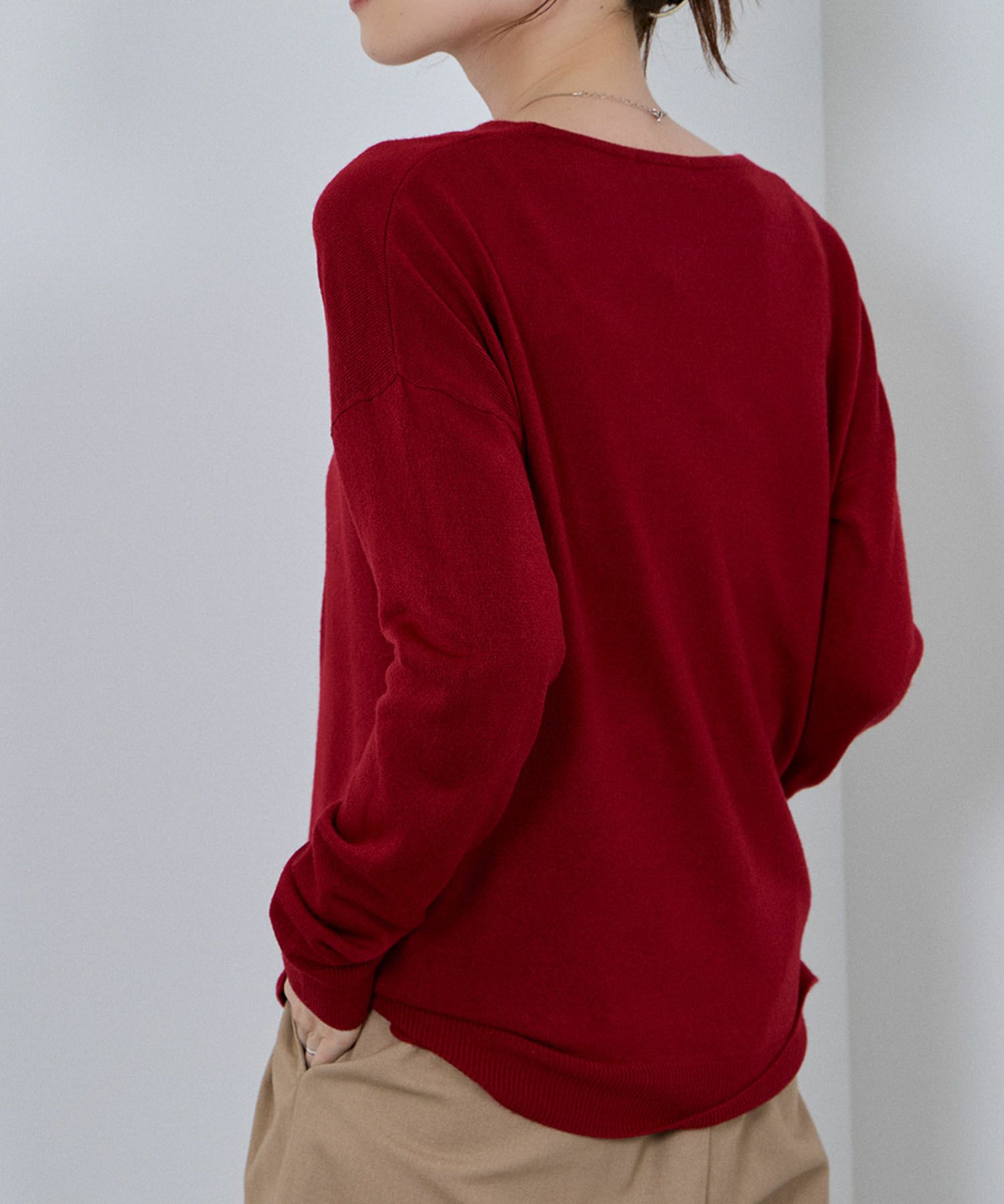 [期間限定knit]nAvy カシミヤタッチニット Vネック レディース商品画像-12