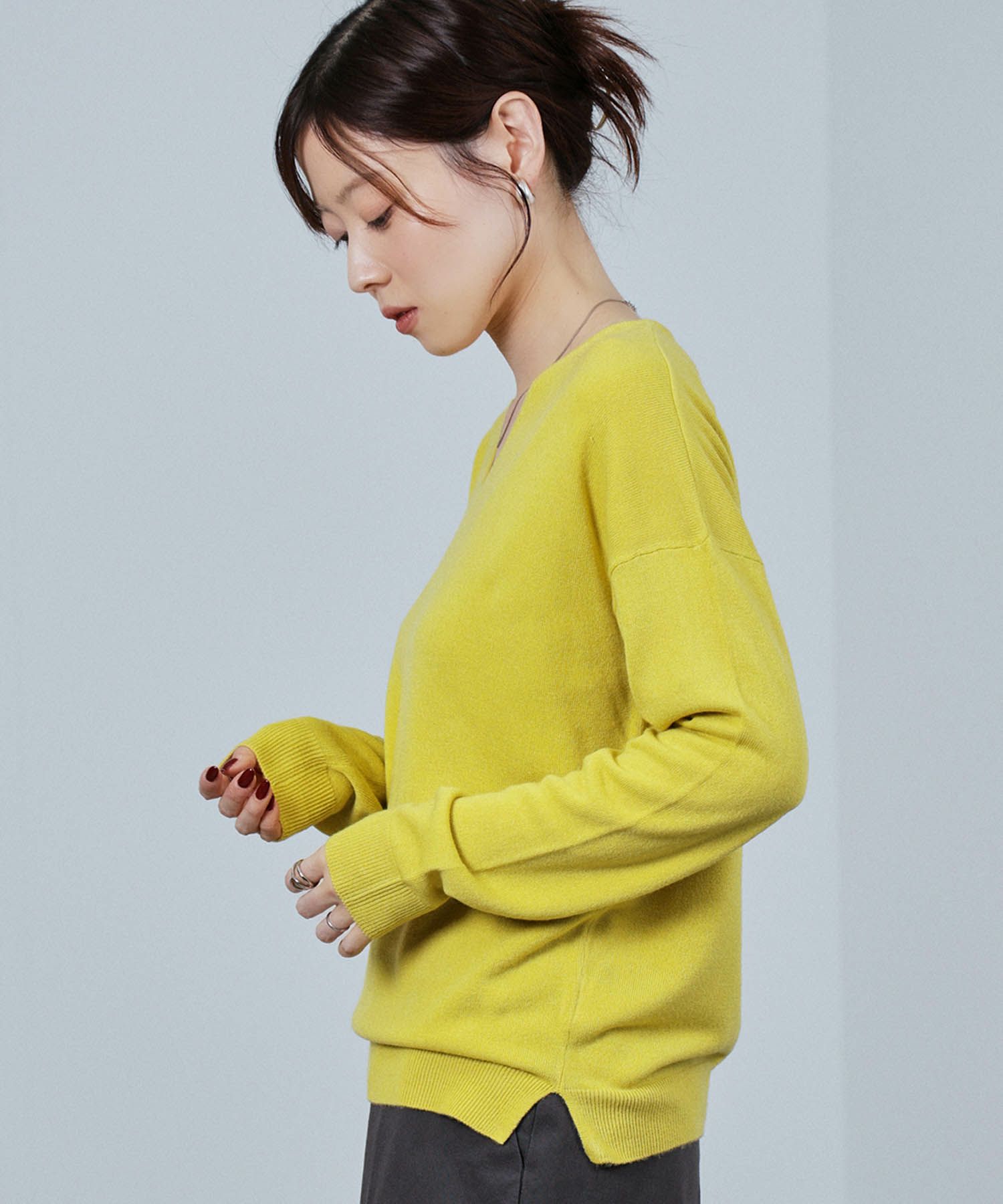 [期間限定knit]nAvy カシミヤタッチニット Vネック レディース商品画像-16