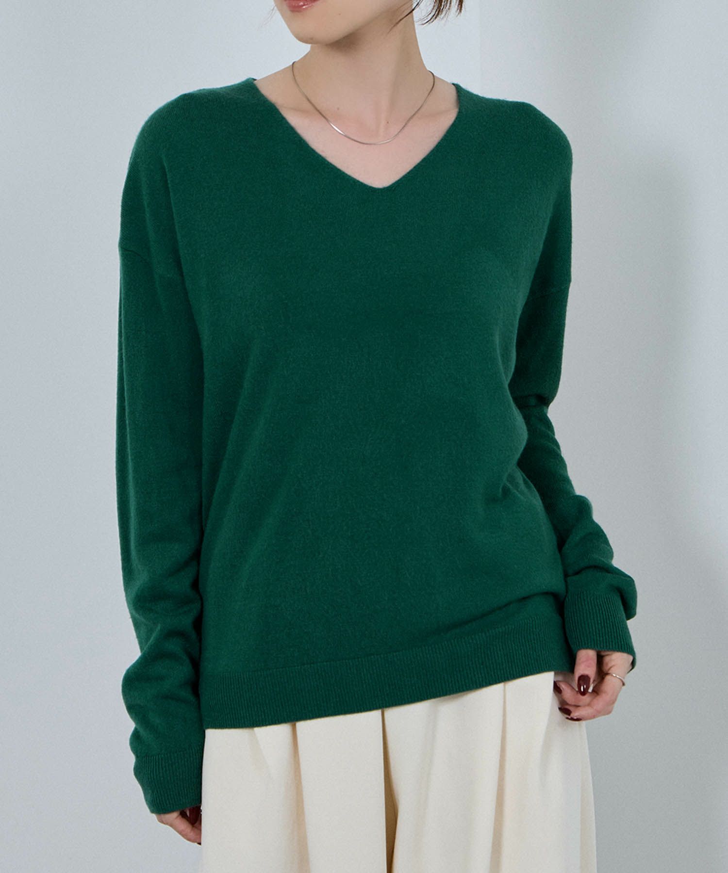 [期間限定knit]nAvy カシミヤタッチニット Vネック レディース商品画像-18