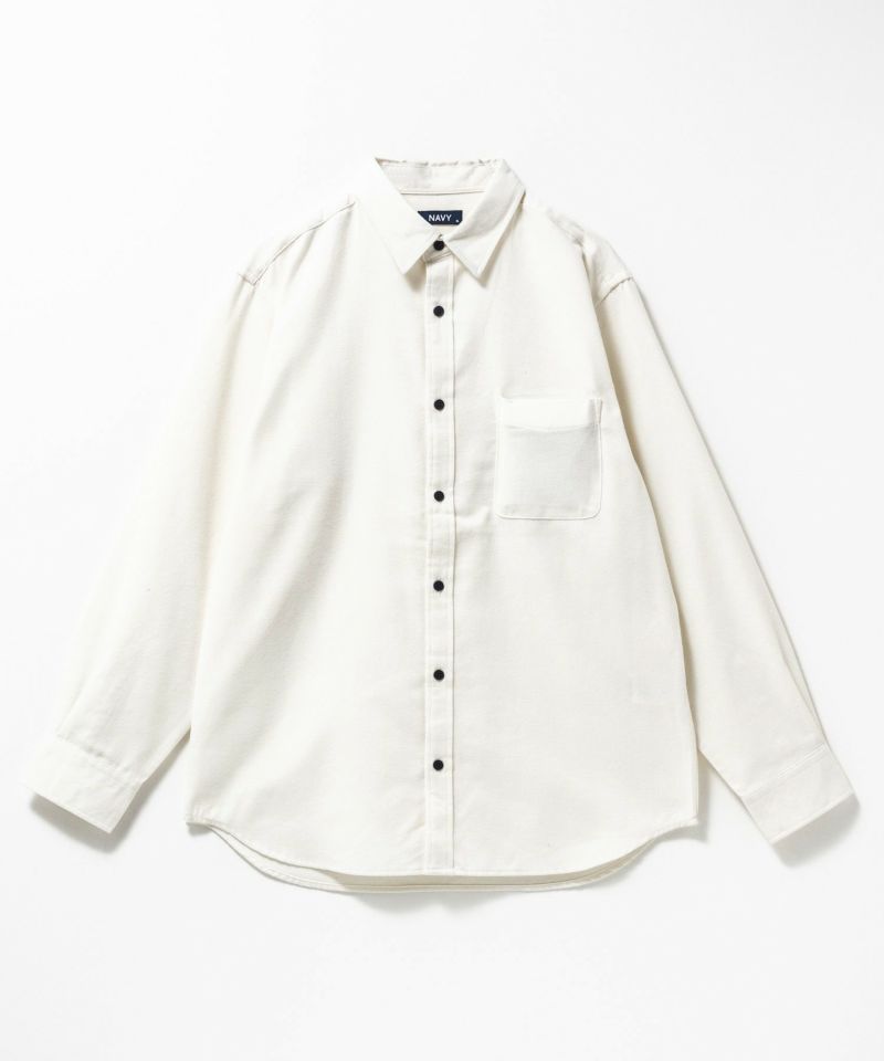 NAVY  無地フランネルシャツ メンズ商品画像-14