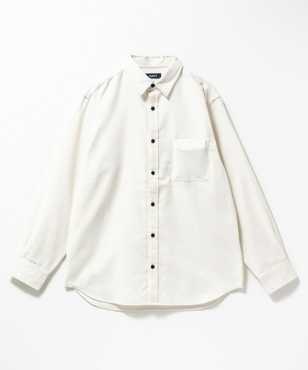 NAVY 無地フランネルシャツ メンズ