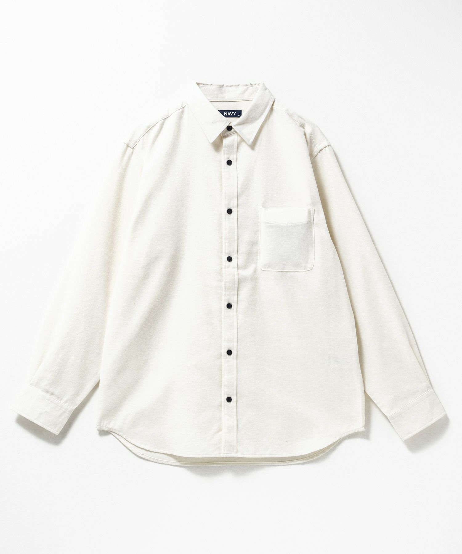 NAVY 無地フランネルシャツ メンズ