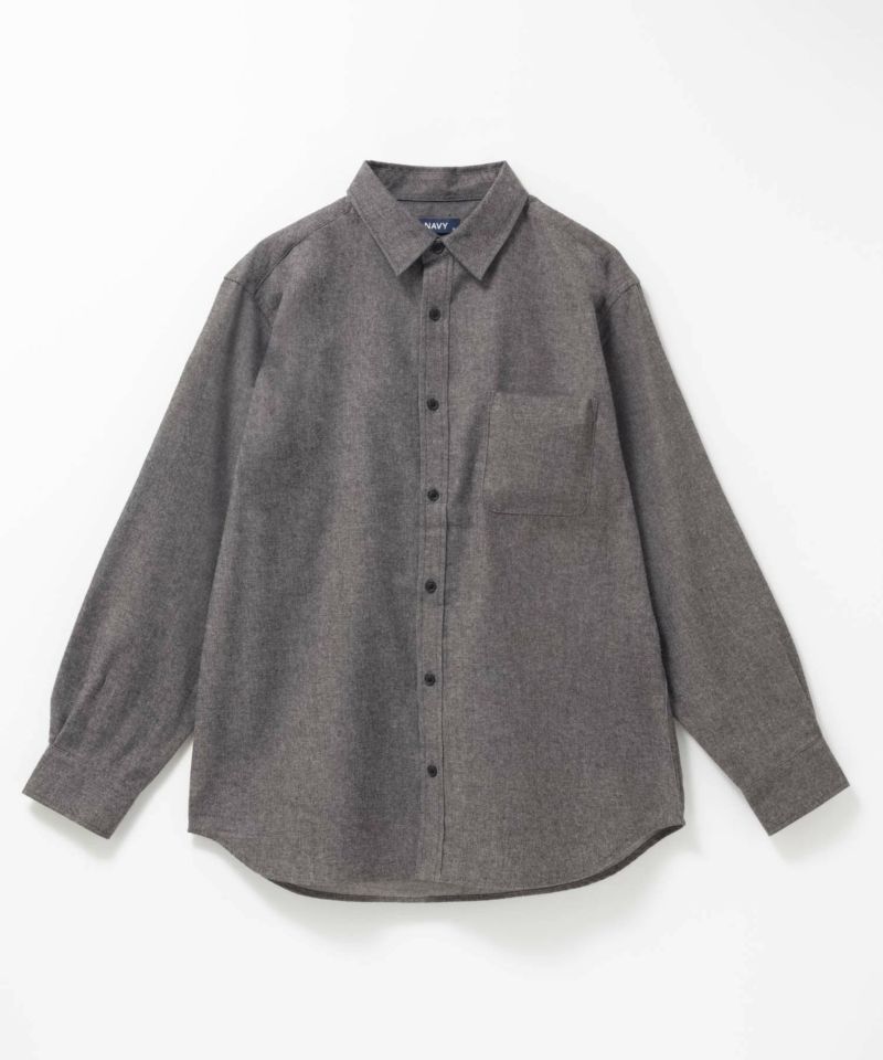 NAVY 無地フランネルシャツ メンズ商品画像-16