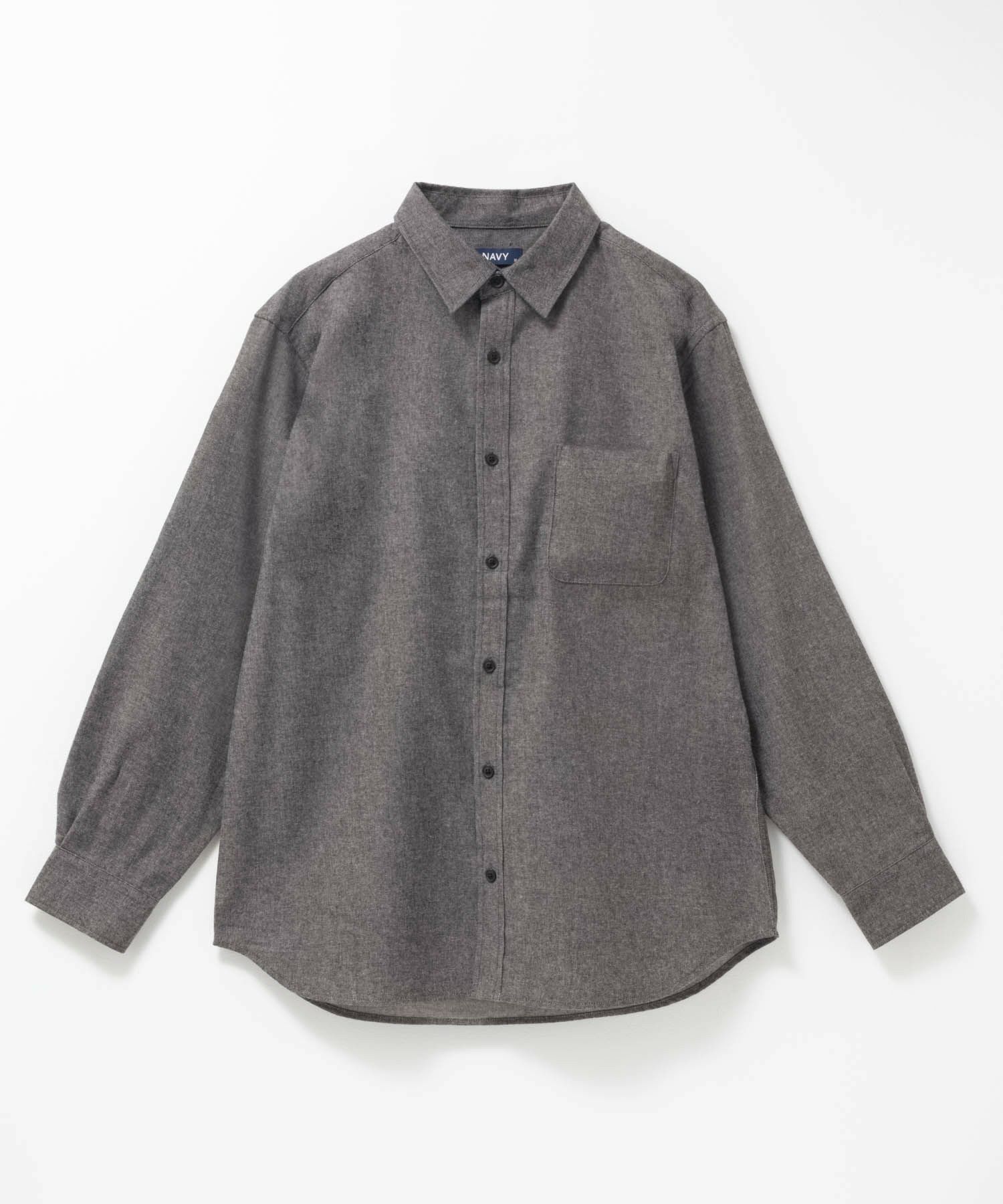 NAVY  無地フランネルシャツ メンズ商品画像-16