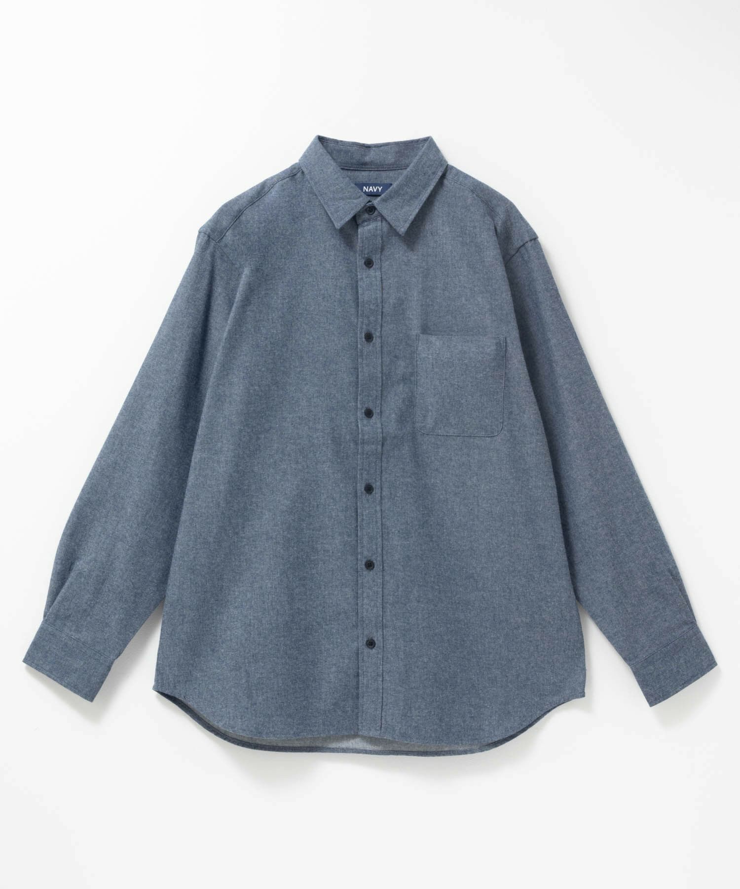 NAVY 無地フランネルシャツ メンズ