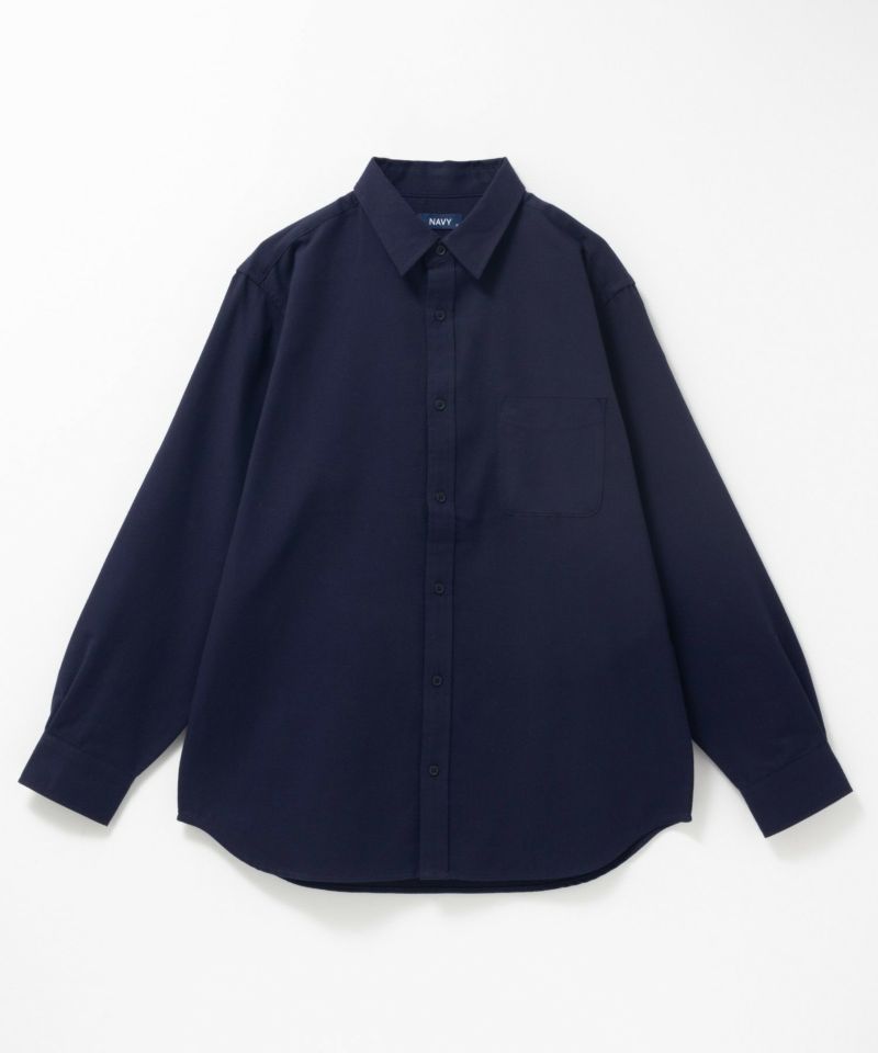 NAVY  無地フランネルシャツ メンズ商品画像-20