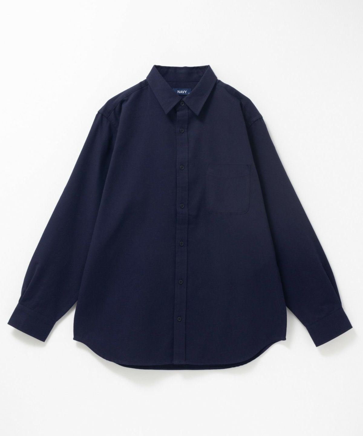 NAVY 無地フランネルシャツ メンズ