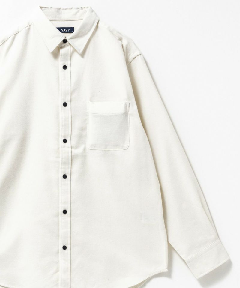 NAVY  無地フランネルシャツ メンズ商品画像-24