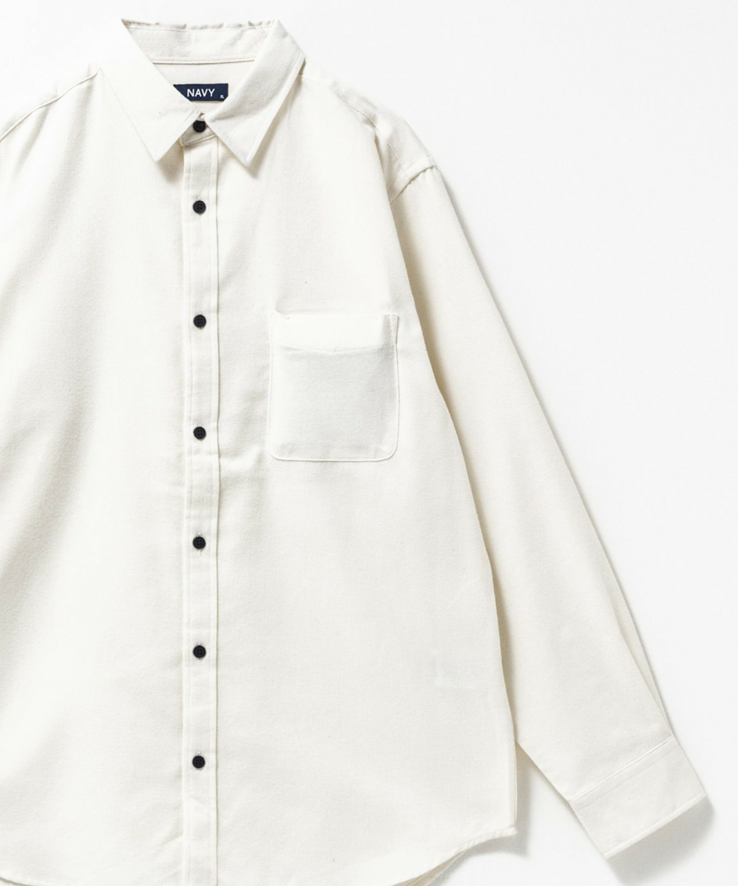 NAVY  無地フランネルシャツ メンズ商品画像-24