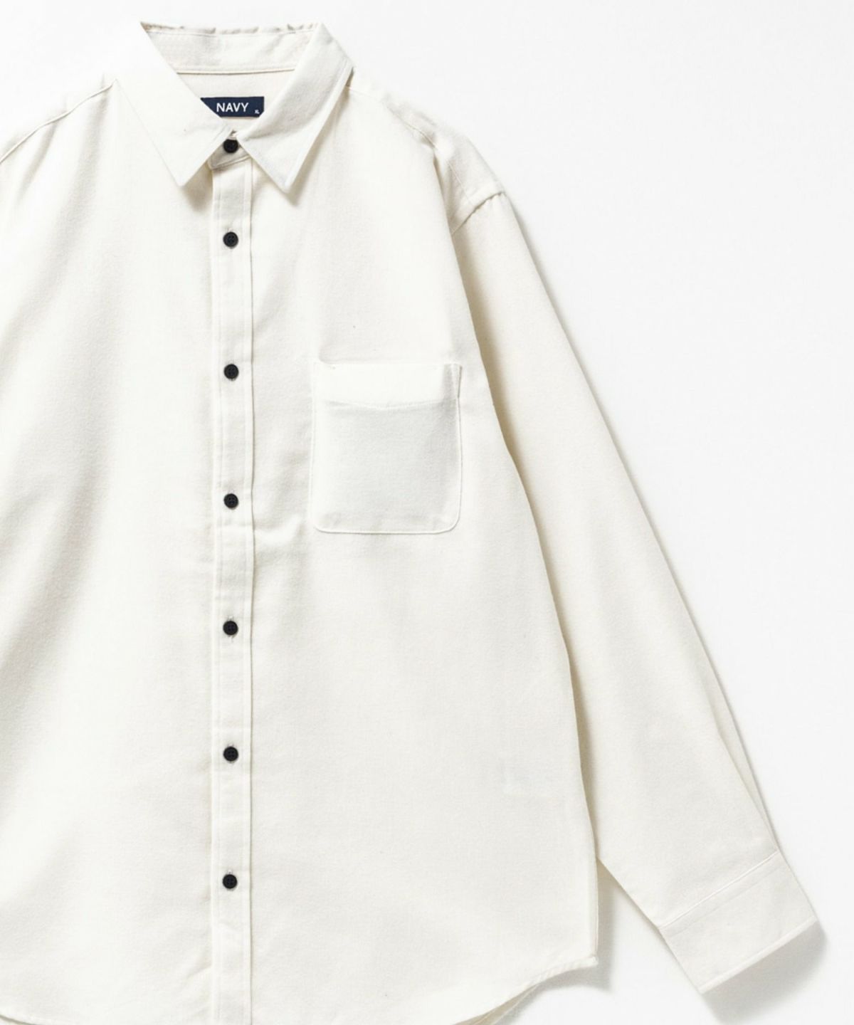 NAVY 無地フランネルシャツ メンズ