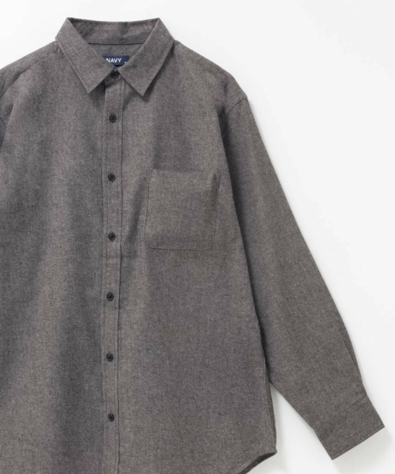 NAVY 無地フランネルシャツ メンズ商品画像-25