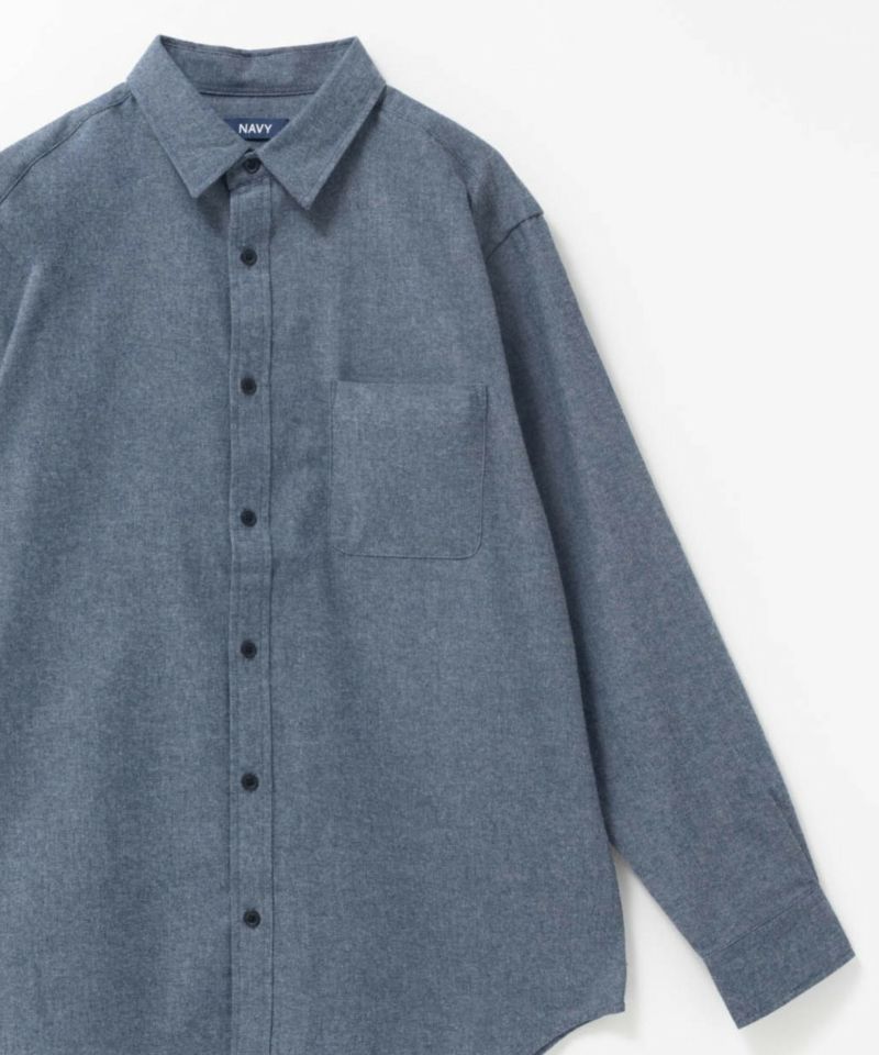 NAVY 無地フランネルシャツ メンズ商品画像-26