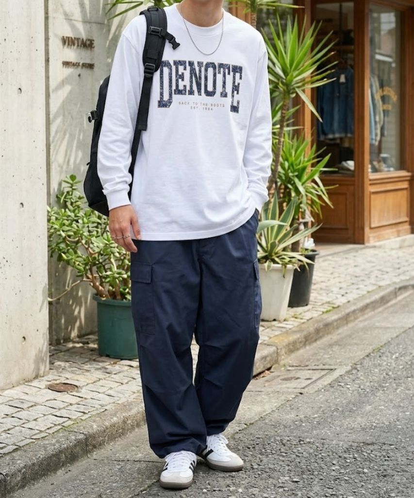 T-GRAPHICS ビッグロゴプリント長袖Tシャツ メンズ