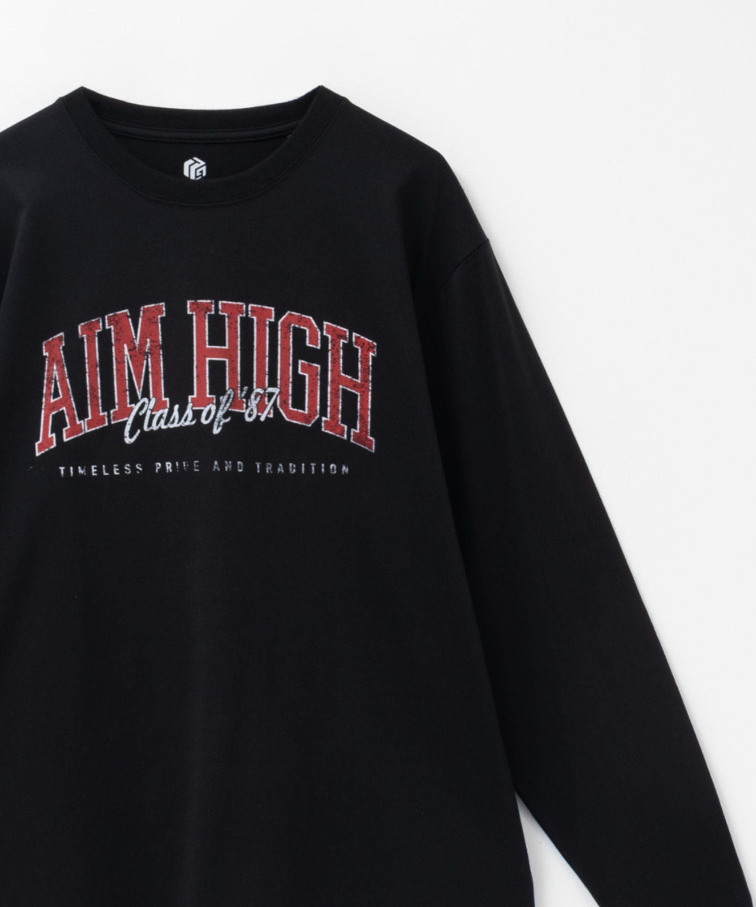 T-GRAPHICS ビッグロゴプリント長袖Tシャツ メンズ