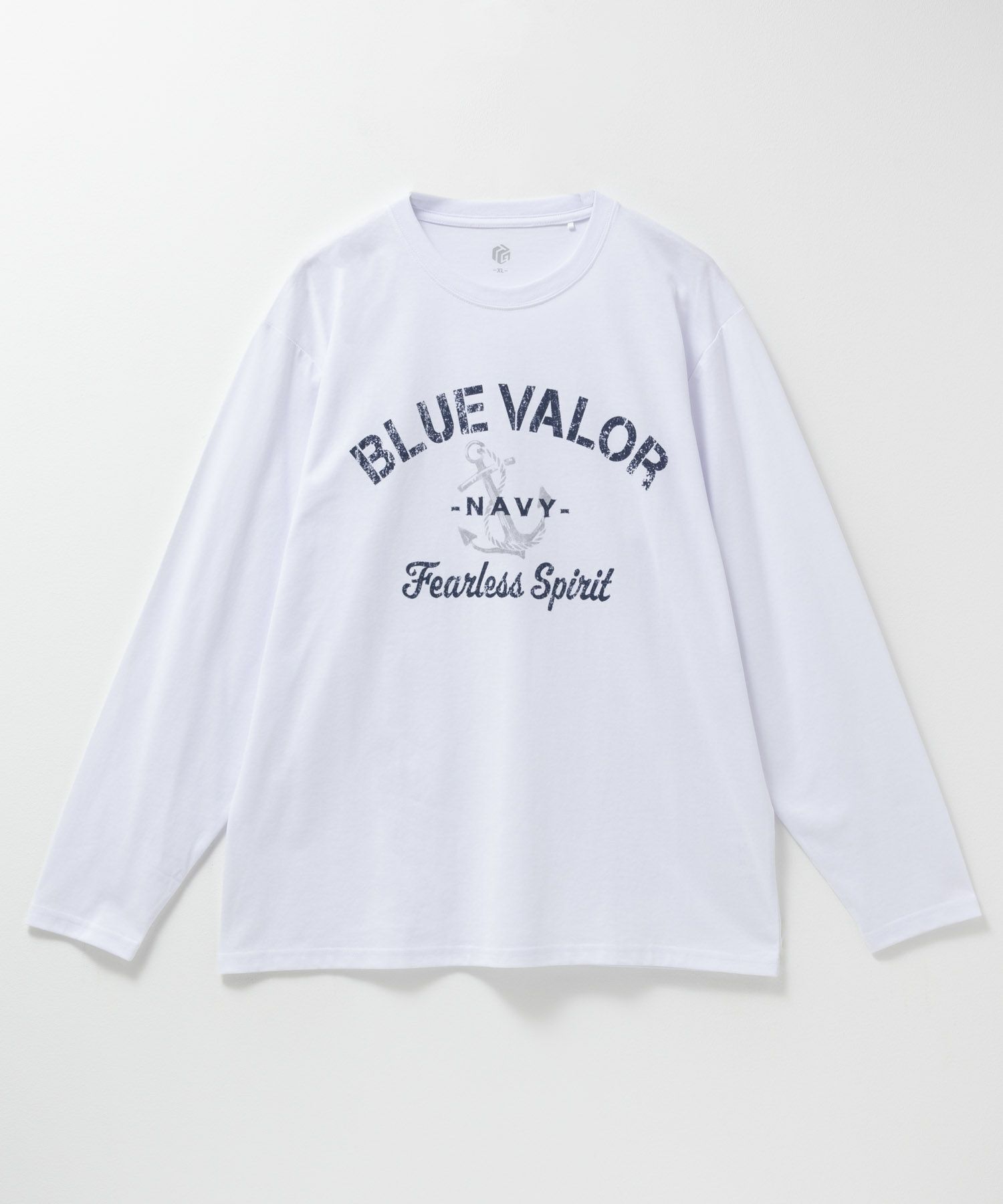 T-GRAPHICS ミリタリーロゴプリント長袖Tシャツ メンズ