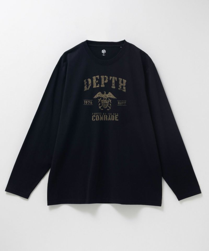 T-GRAPHICS  ミリタリーロゴプリント長袖Tシャツ メンズ商品画像-3